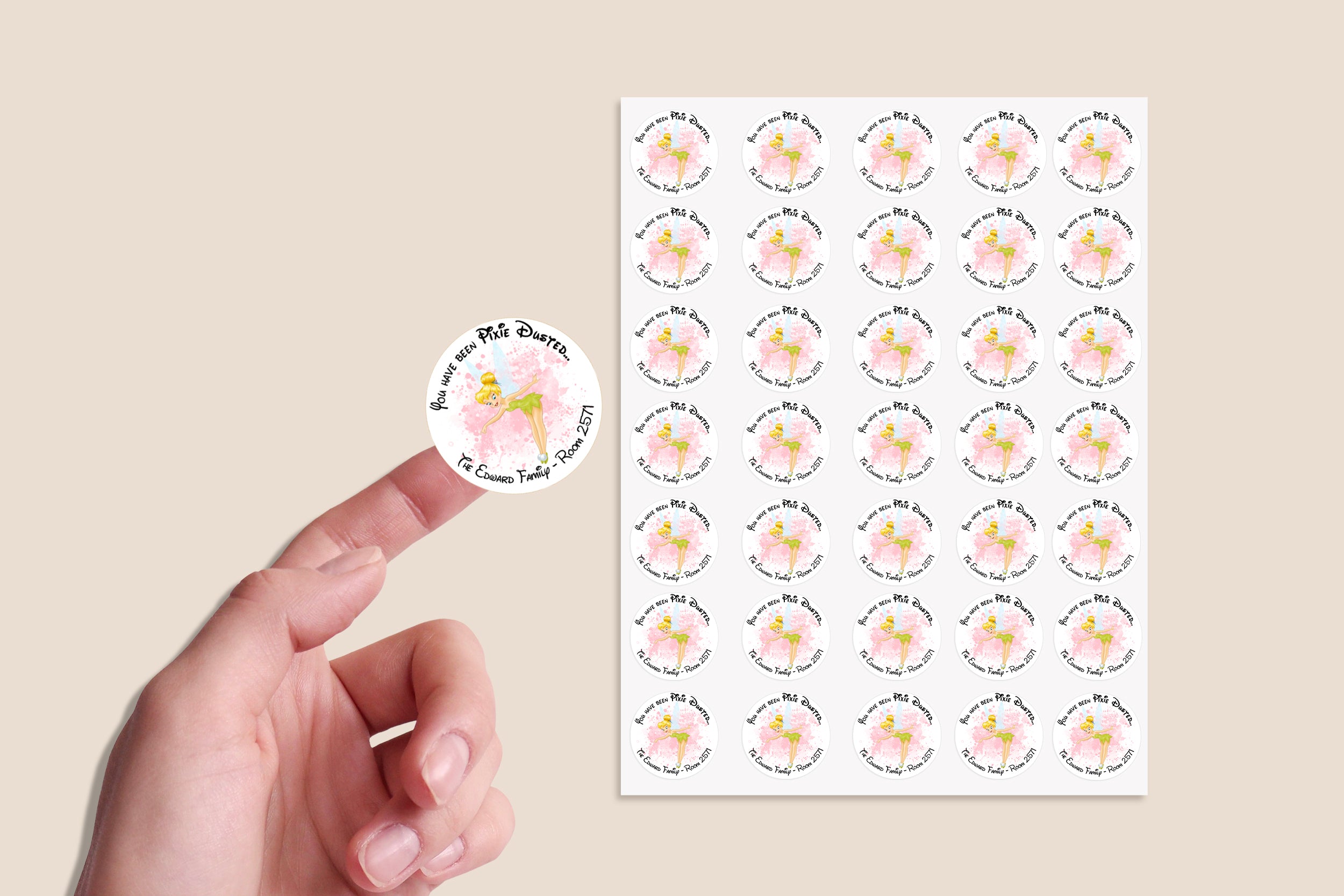 Pixie Dust/Fish Extender Gifts Personalized  Stickers  "You've Been Pixie Dusted" Fairy Stickers | Cruise Ducks & Cruise Gift Tags - Design 2