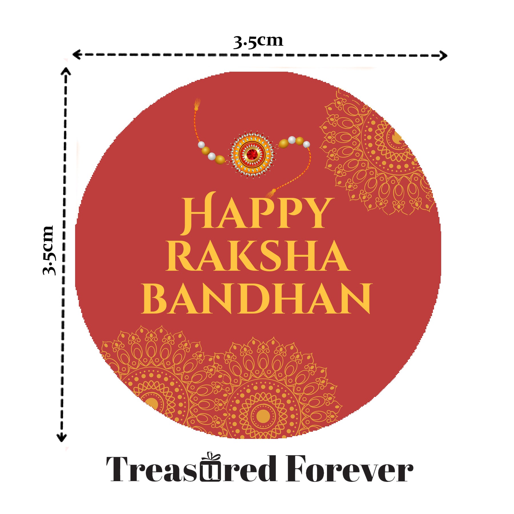 Raksha Bandhan Gift Stickers – Rakhi Celebration Favour Labels x 35 – Custom Festival Tags Methai