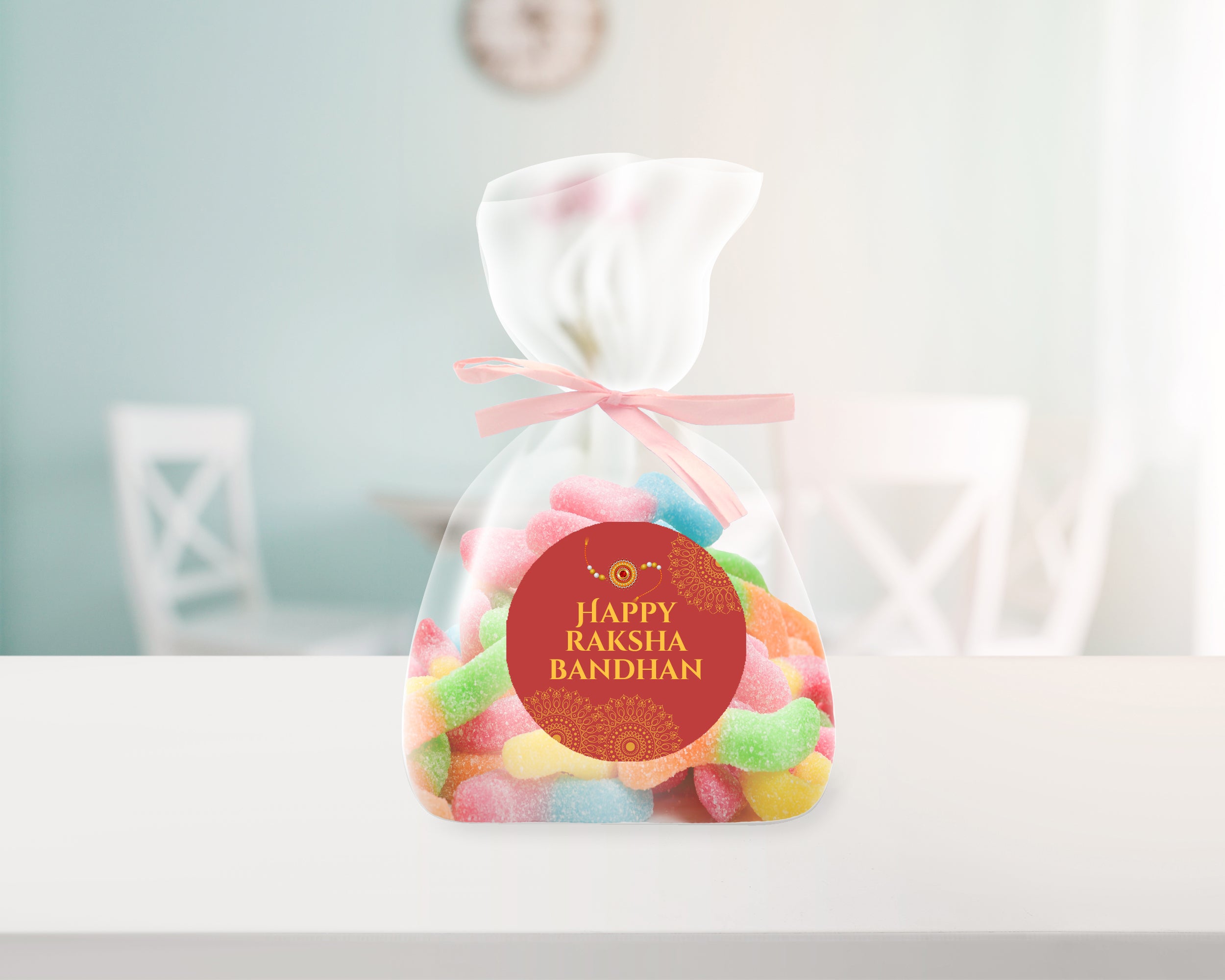 Raksha Bandhan Gift Stickers – Rakhi Celebration Favour Labels x 35 – Custom Festival Tags Methai