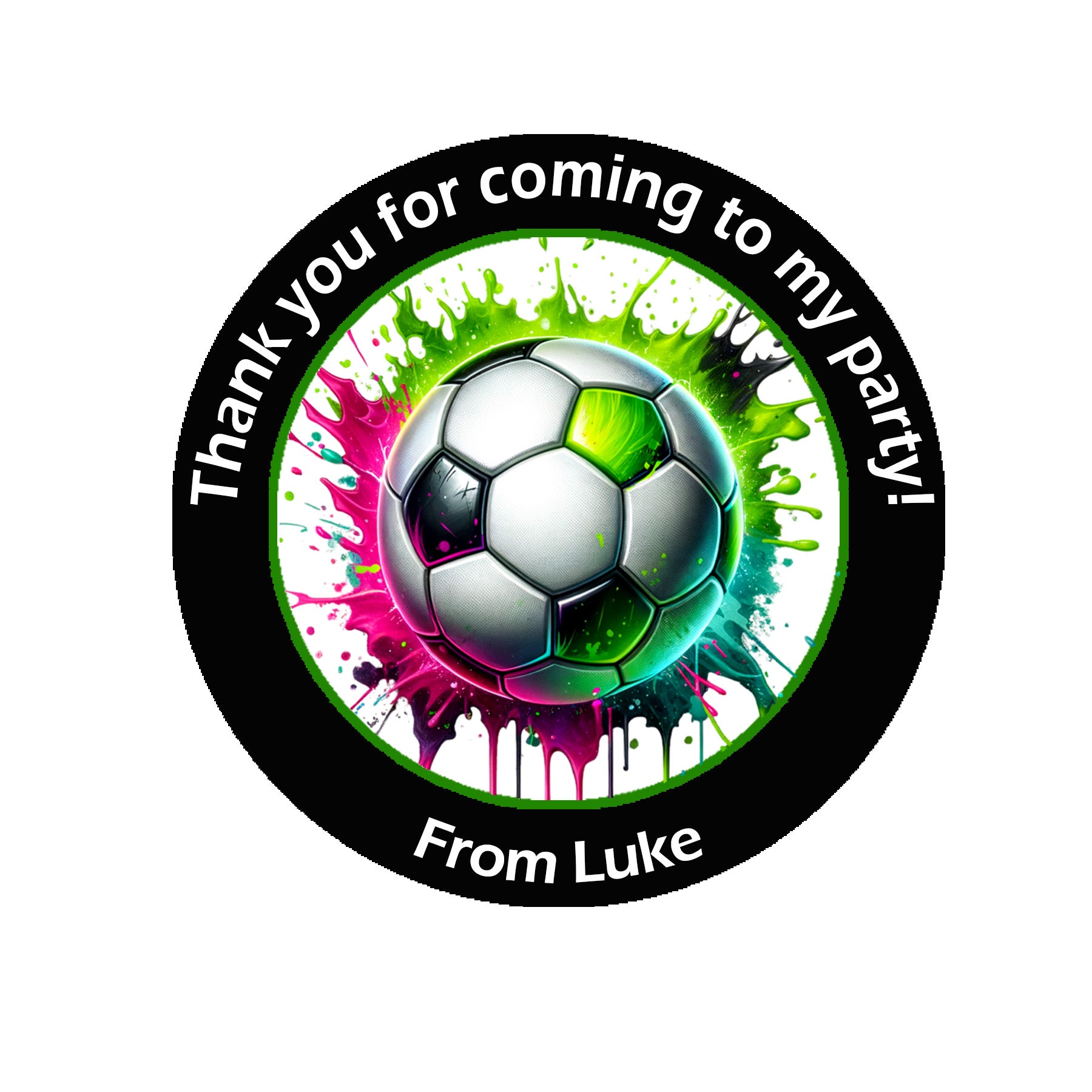 Personalised Football Birthday Stickers – Party Thank You Stickers for Sweet Cones & Favour Bags