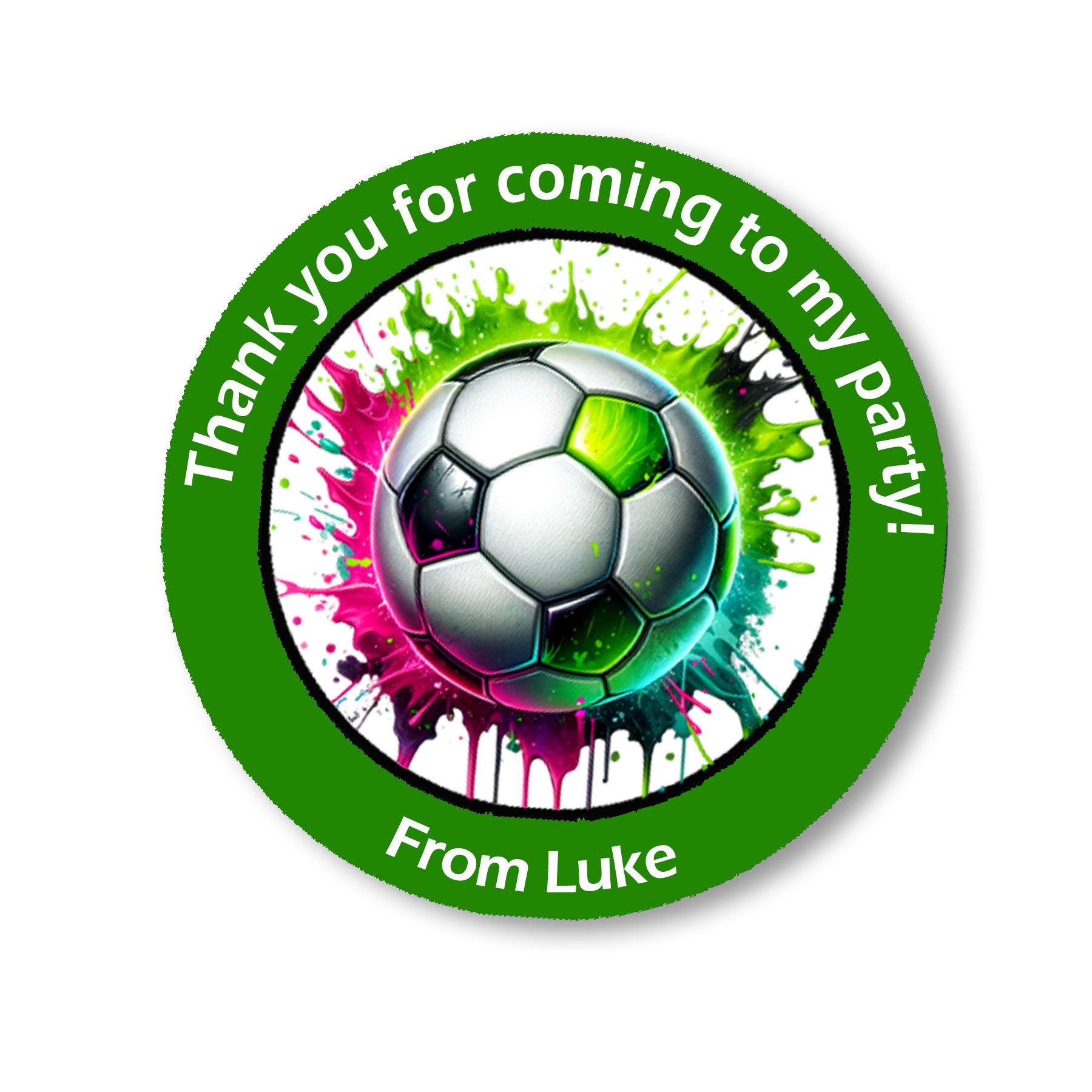 Personalised Football Birthday Stickers – Party Thank You Stickers for Sweet Cones & Favour Bags