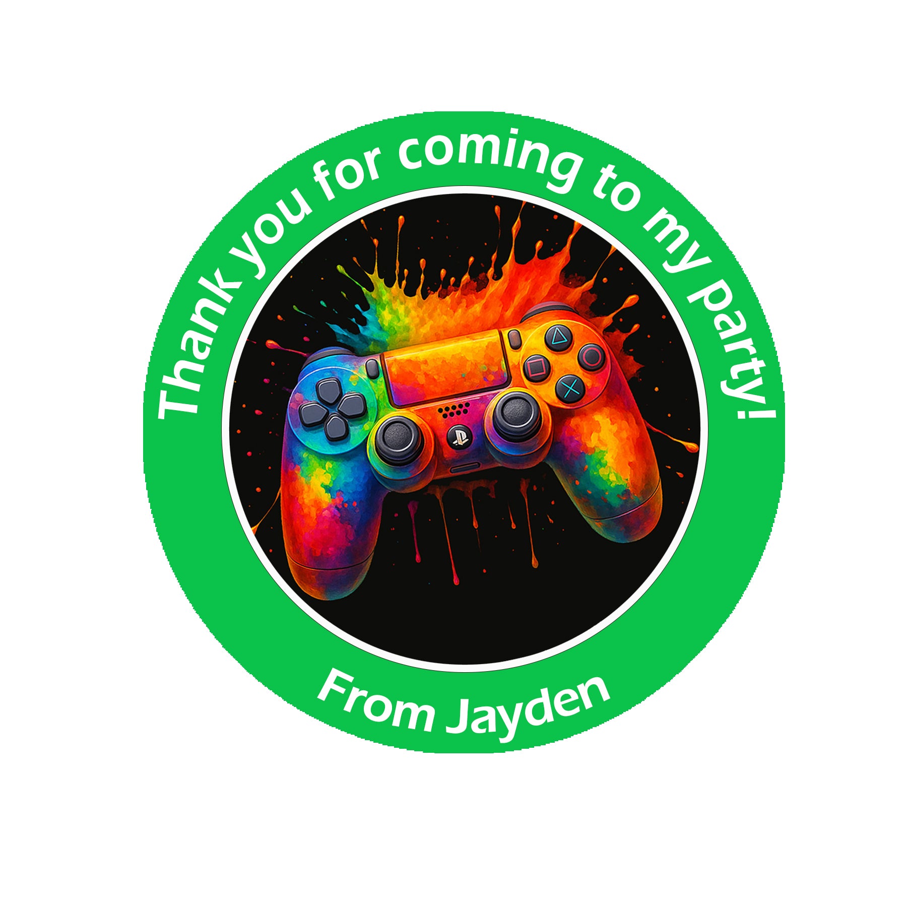 Personalised Gaming Party Stickers – Perfect for Boys’ Birthdays & Sweet ConesLevel Up! Video Game Party Stickers