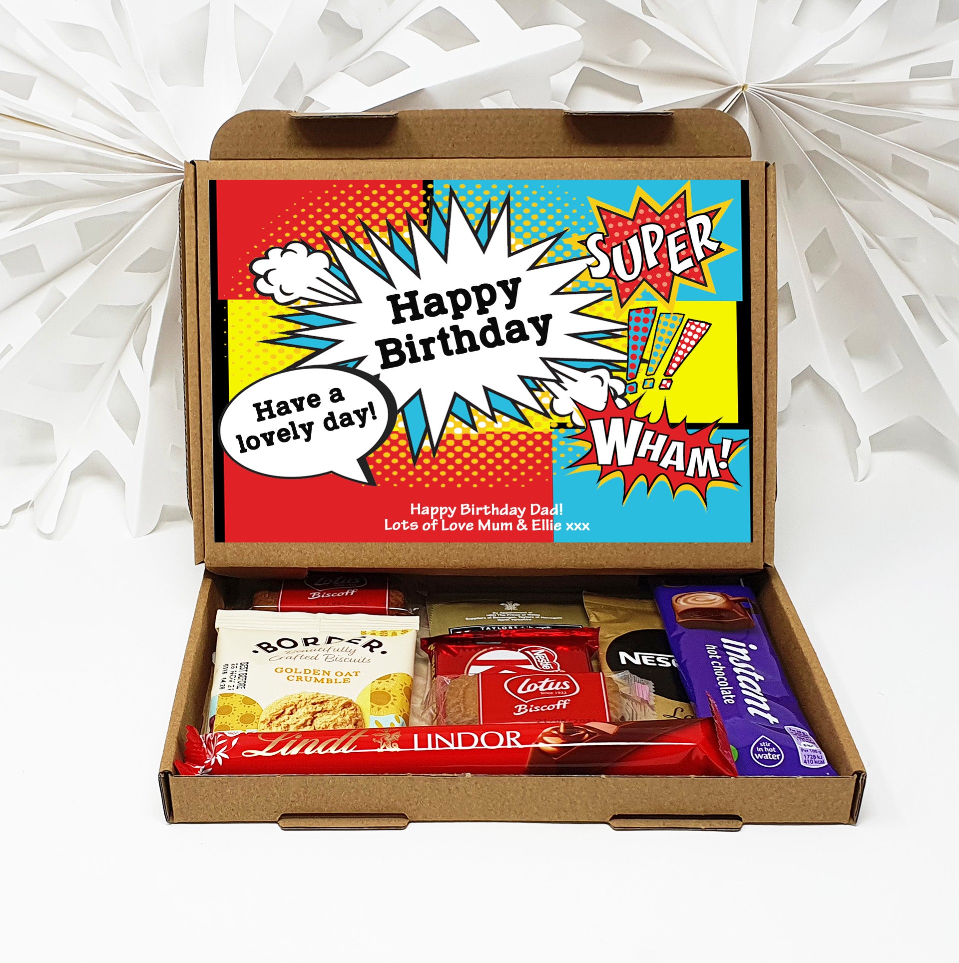 TEA - Hug in a box, Happy Birthday, Superhero Gift, Tea Lover, Afternoon tea, hamper gift, gift for friend, any age, Chocolate Sweets