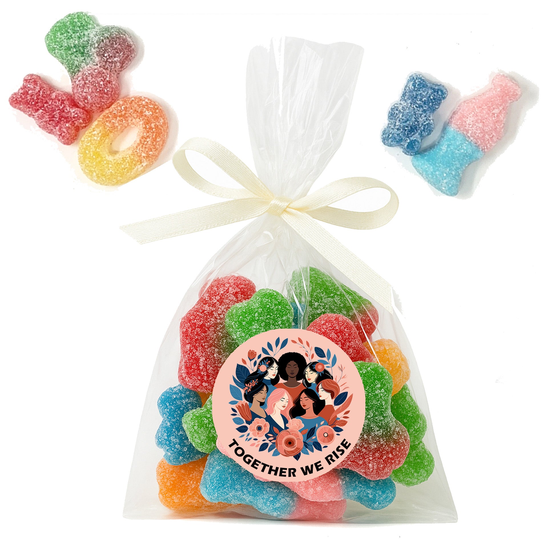 Happy International Women's Day Stickers 2026, Business desk drop Sticker Sweet Cone Bags EmpowerHER: International Women's Day