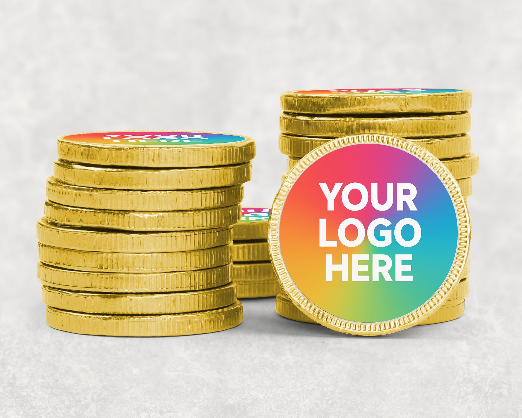 Personalised Chocolate Coins with Own Logo Custom Branded Gold Foil Coins for Corporate Events & Giveaways with Logo Bulk Options Available