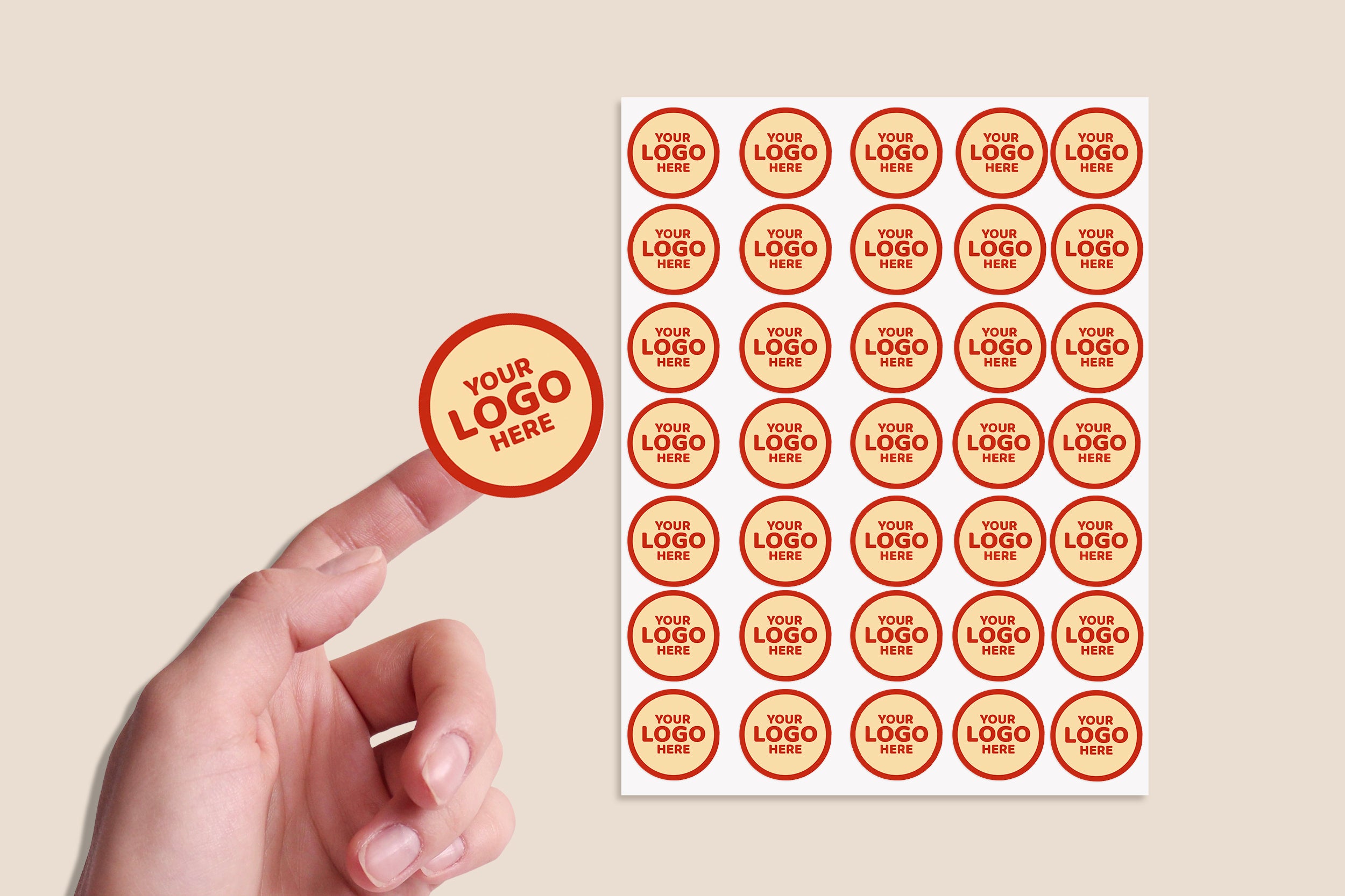 Personalised Round Printed Stickers – Custom Company Logo Labels for Business (Matte Finish)