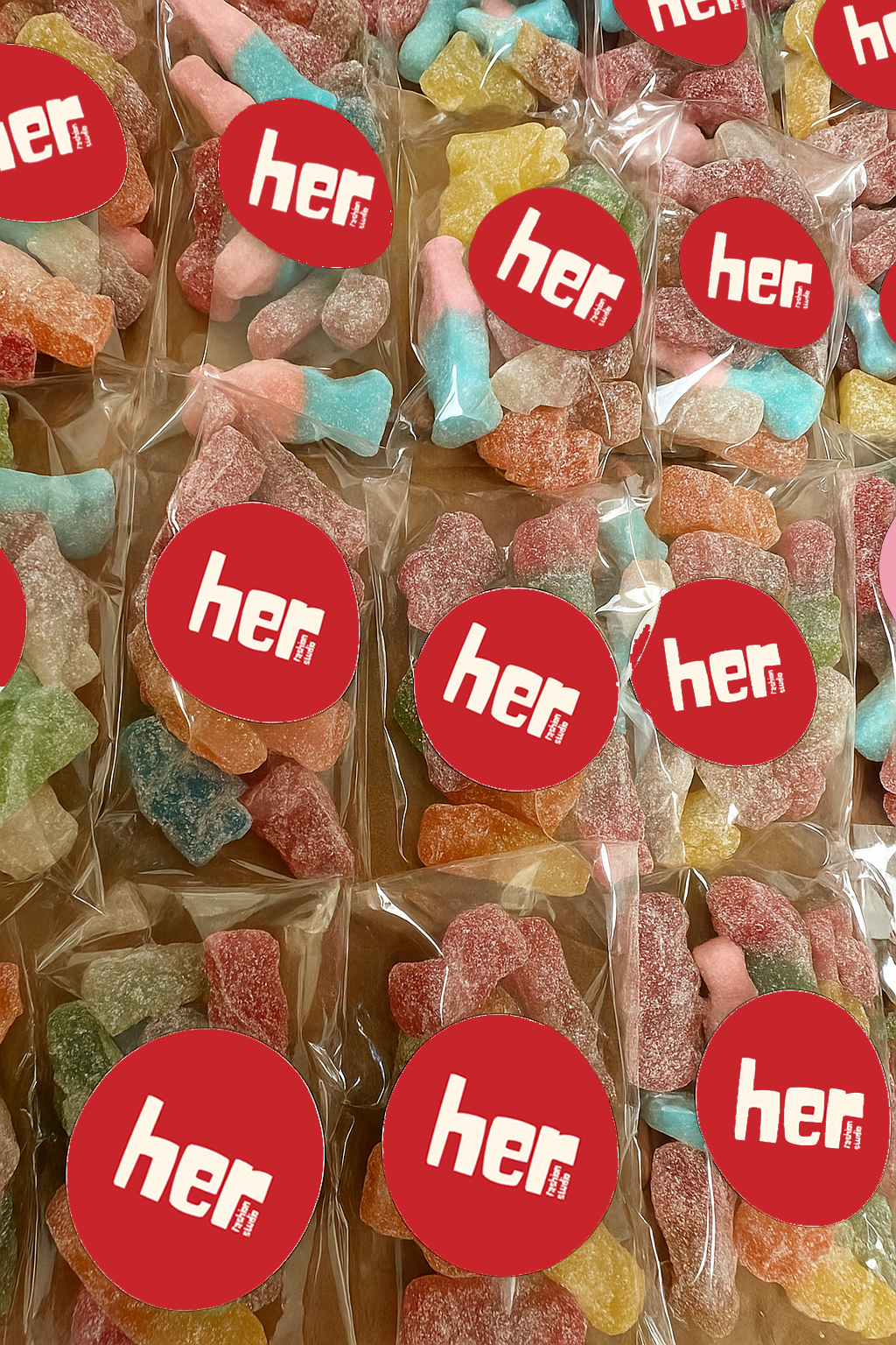 Personalised Logo Sweet Bags | Pre-Filled Vegan Favour Bags with Stickers | Corporate Event | Trade Show Giveaways | Custom Branded Treats