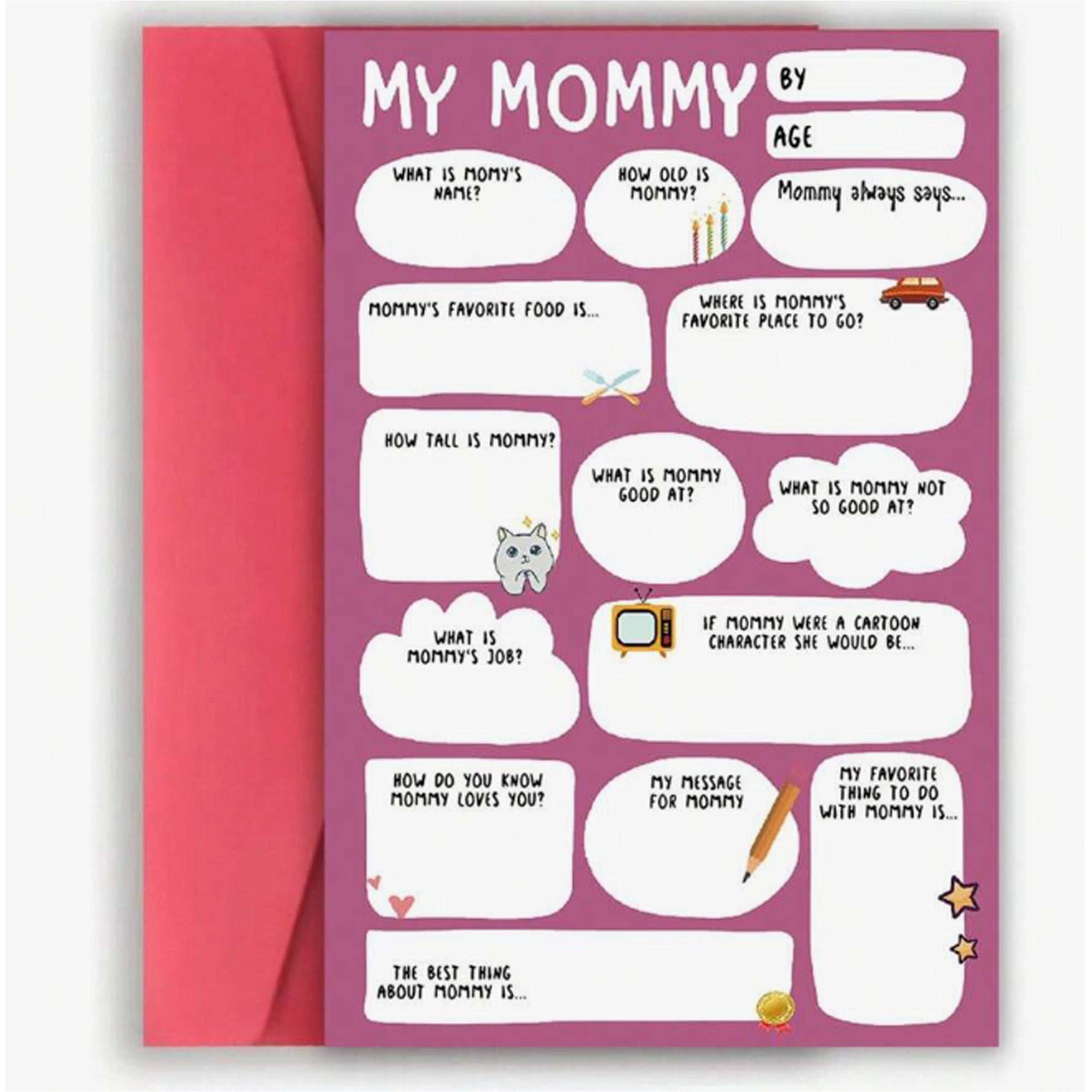 Personalised Mum Card – Funny Fill-in-the-Blanks Q&A Keepsake | Mother’s Day or Birthday DIY Card from Kids  Toddlers | Best Mum Ever Gift