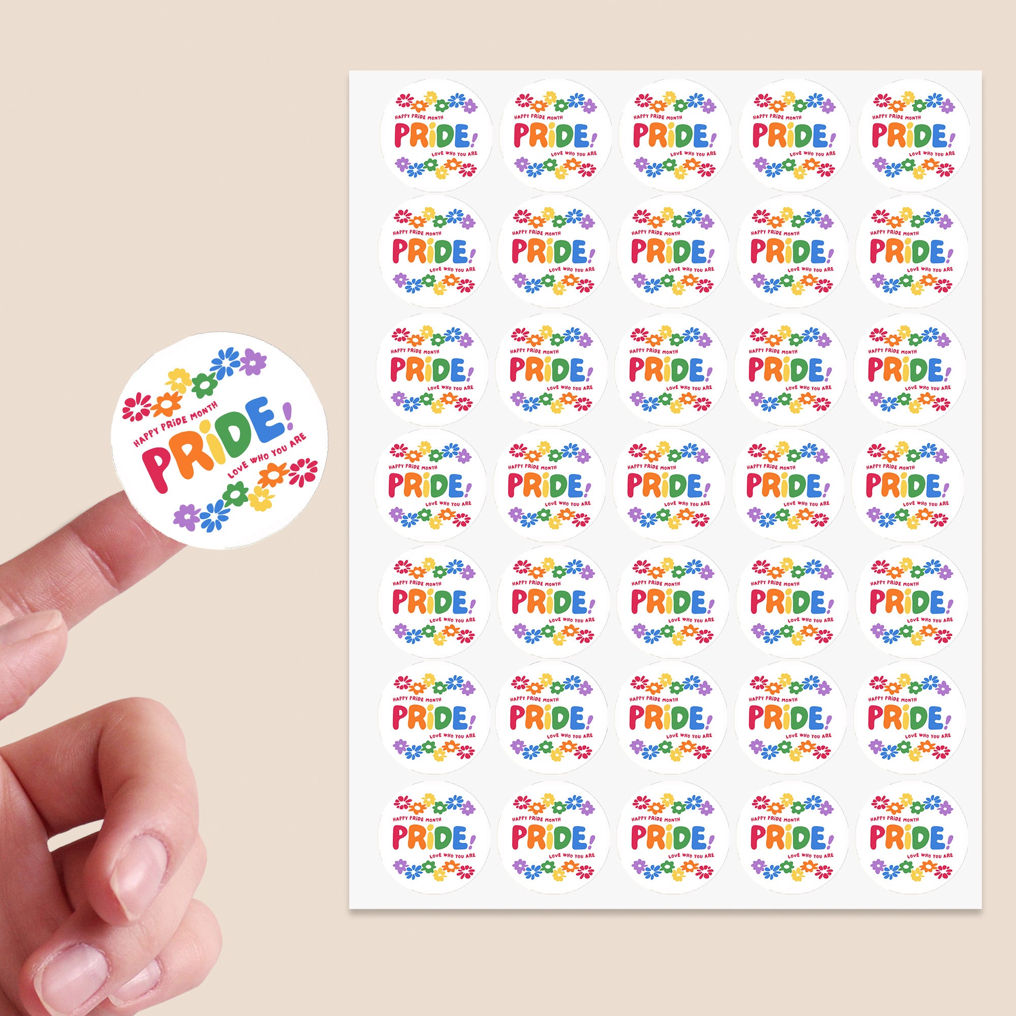 Rainbow Pride Stickers | LGBT Love Is Love Party Decorations | Various Designs