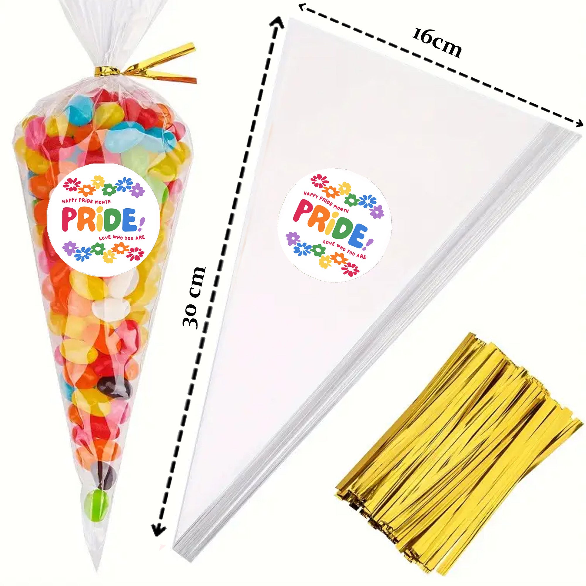 Rainbow Pride Stickers | LGBT Love Is Love Party Decorations | Various Designs