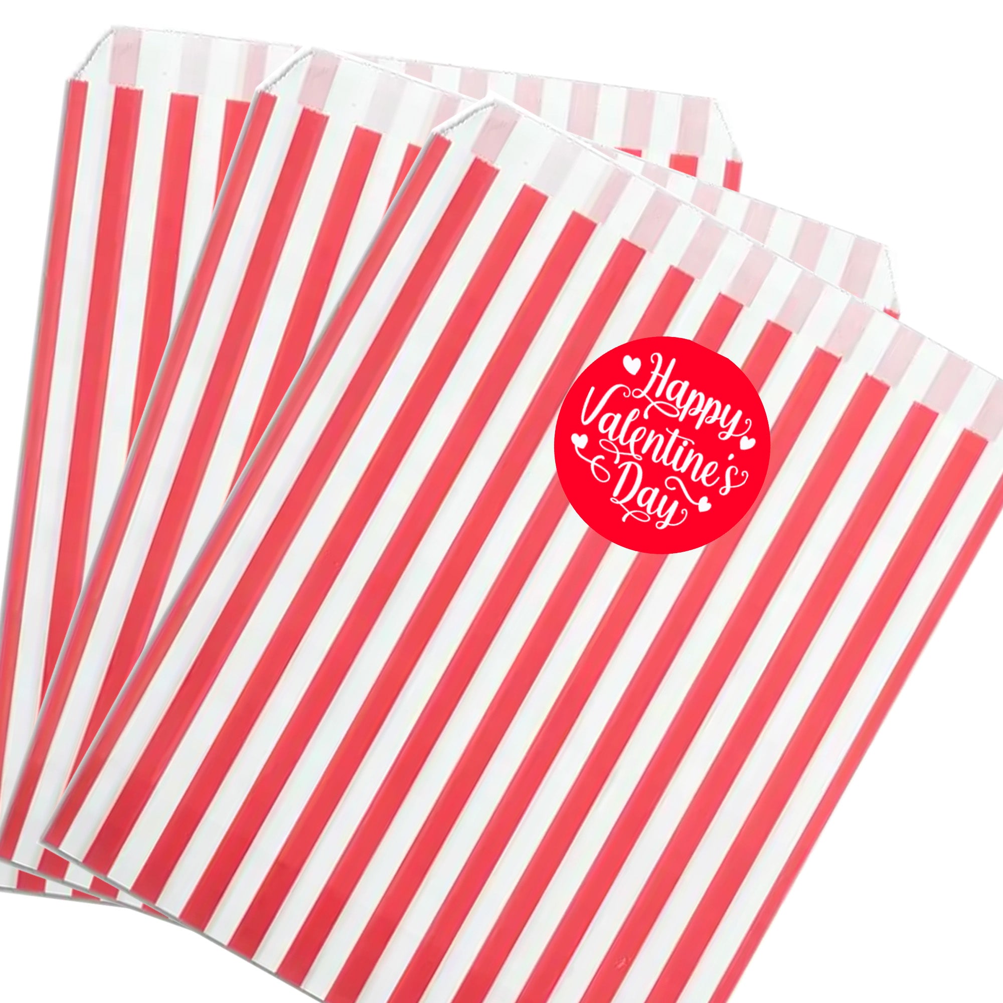 24 Happy Valentines Stickers - Wax Melts, Business Red, White Sticker Sweet Sweet Cone Bags