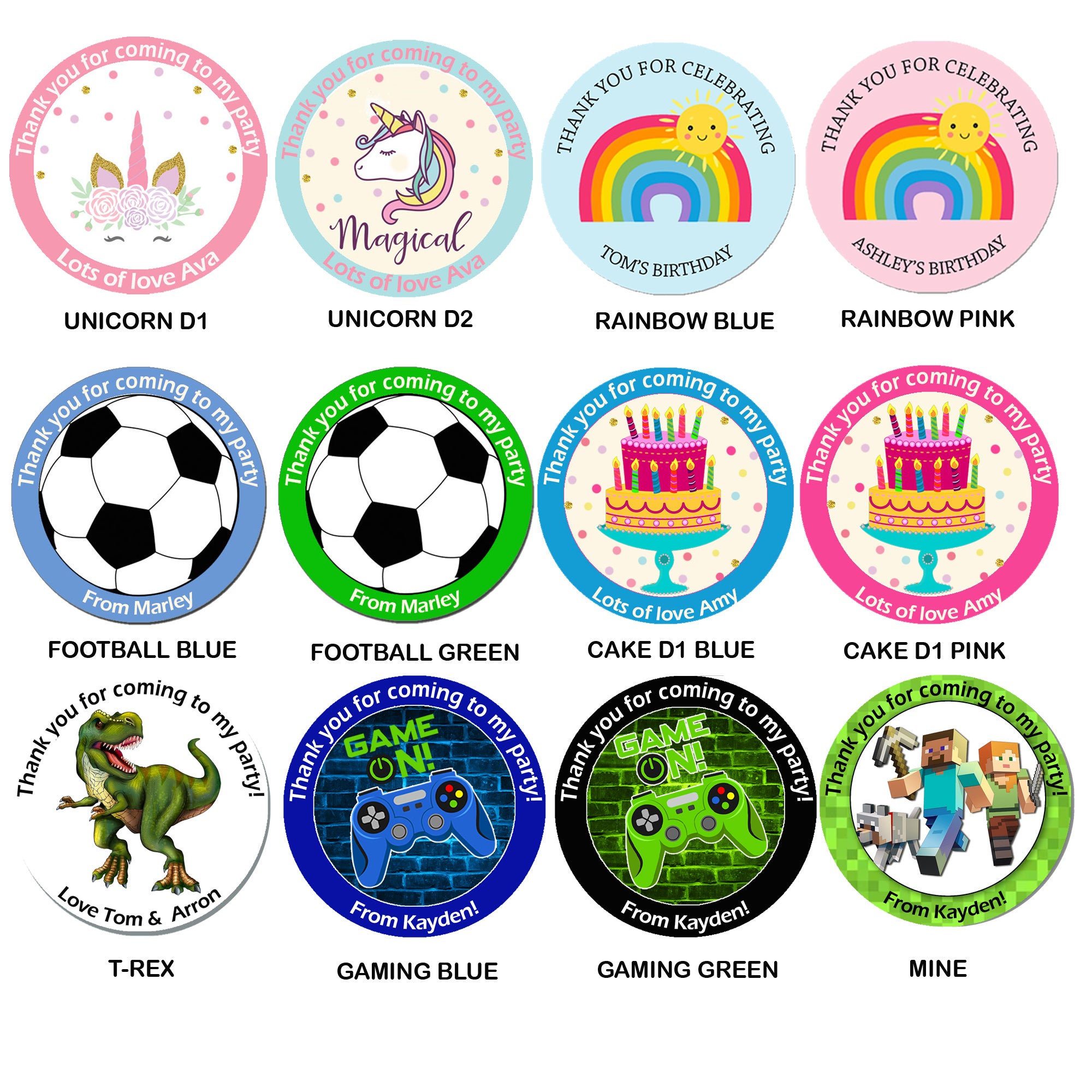Pre-filled Sweet Cones Party Favours | Party Bags With Optional Personalisation Stickers | many themes |