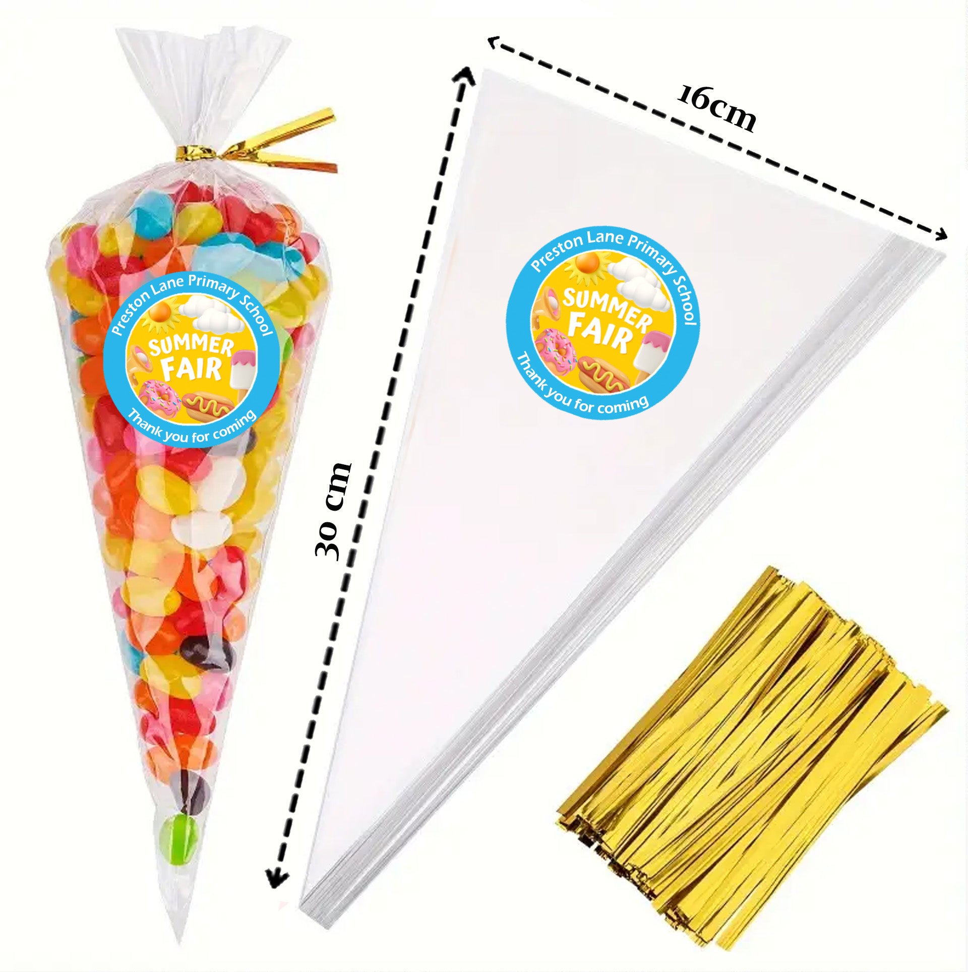 Personalised Summer Fair Stickers – Perfect for Party Bags & Gifts! Summer Gift Stickers - Thank you, Have a great Summer Fayre End of Year