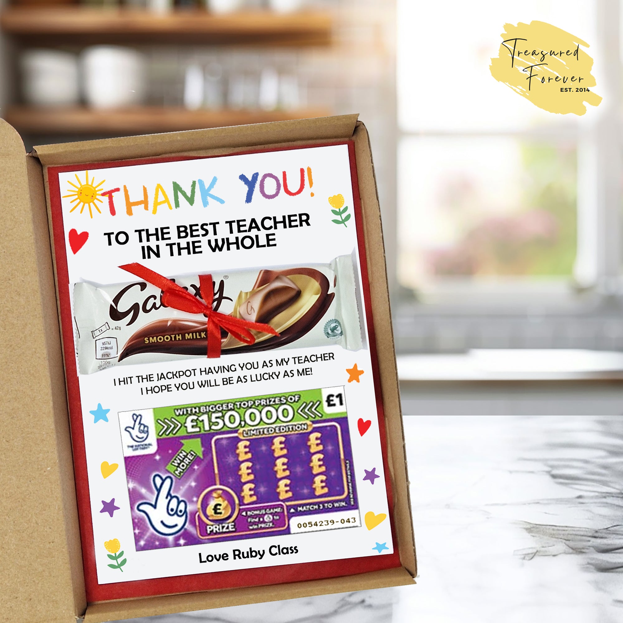 Teacher Thank you Gift, Nursery Key Worker, Teaching Assistant | Personalised Chocolate Present