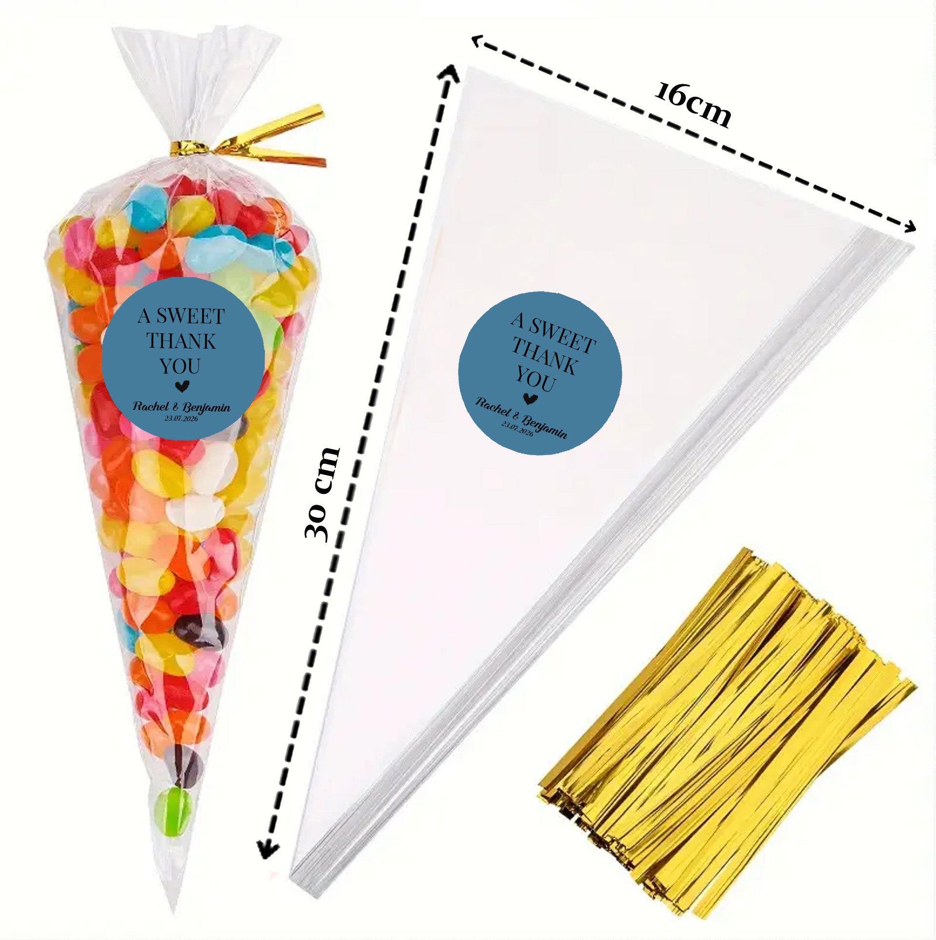 A Sweet Thank You Wedding Stickers – Personalised Favour Labels – Custom Sweet Cart Stickers – Modern Wedding Stationery – Candy Bar Tags