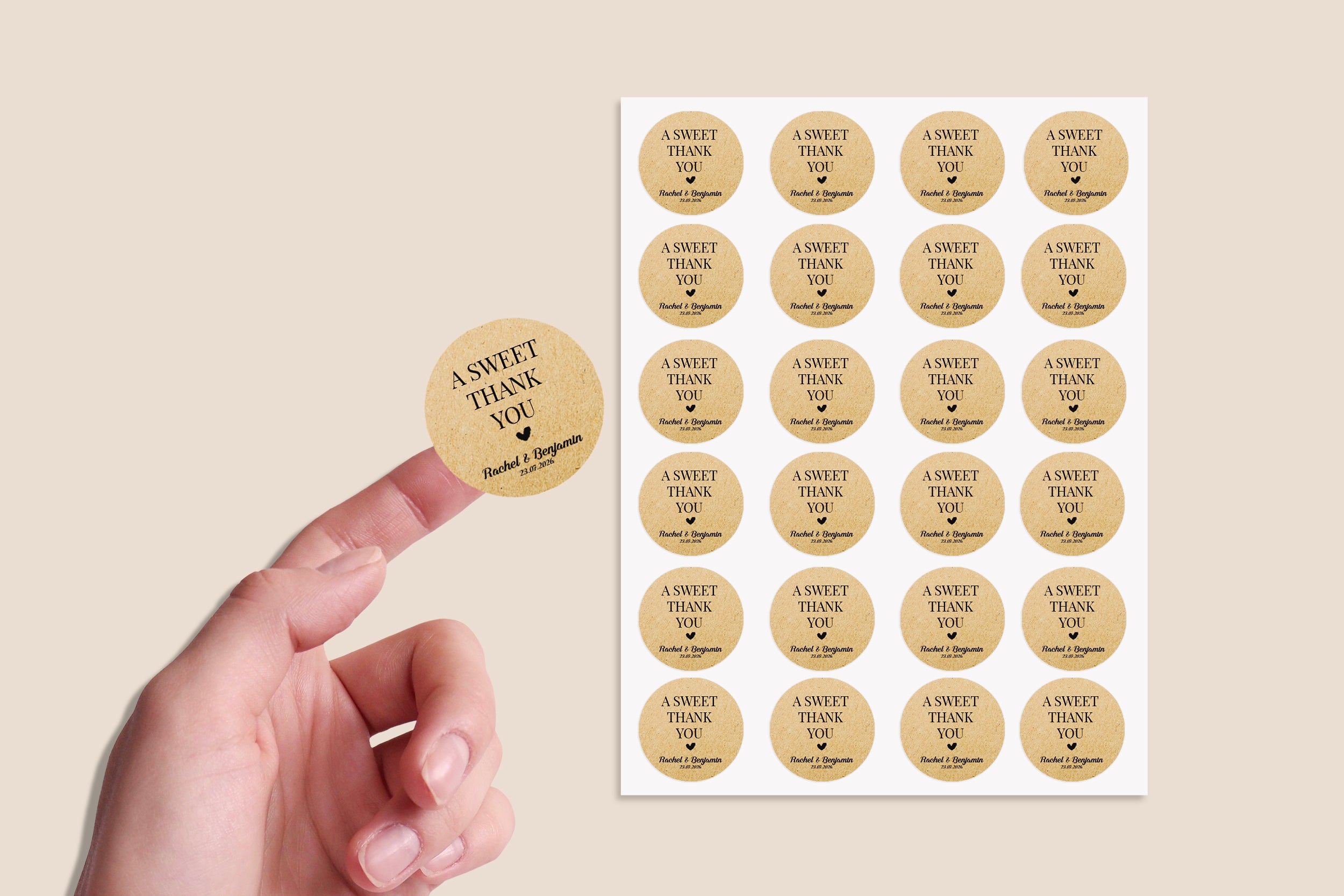 A Sweet Thank You Wedding Stickers – Personalised Favour Labels – Custom Sweet Cart Stickers – Modern Wedding Stationery – Candy Bar Tags