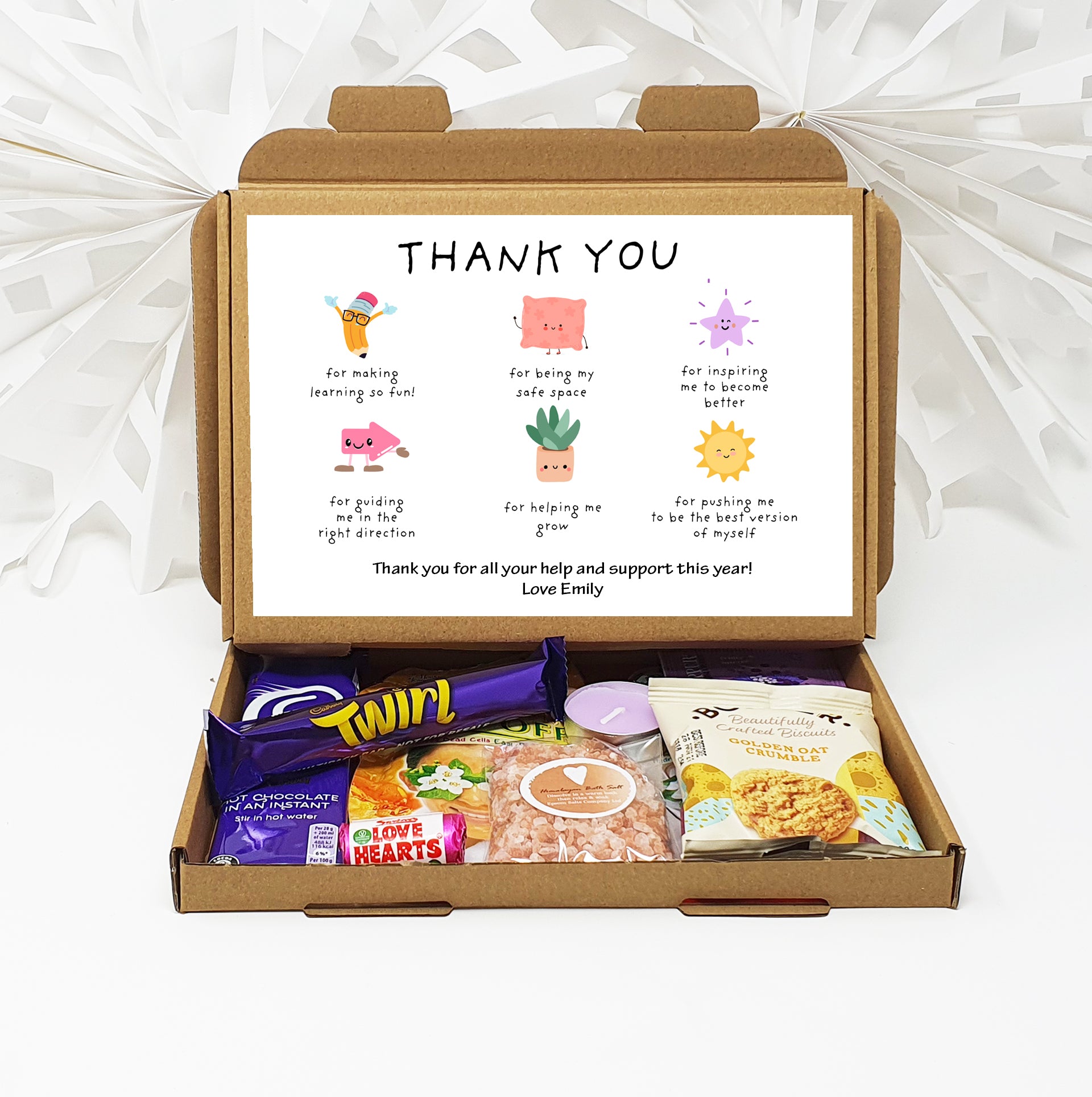 Personalised Thank you Teacher gift box, Letterbox gift Afternoon tea, hamper gift, thank you gift