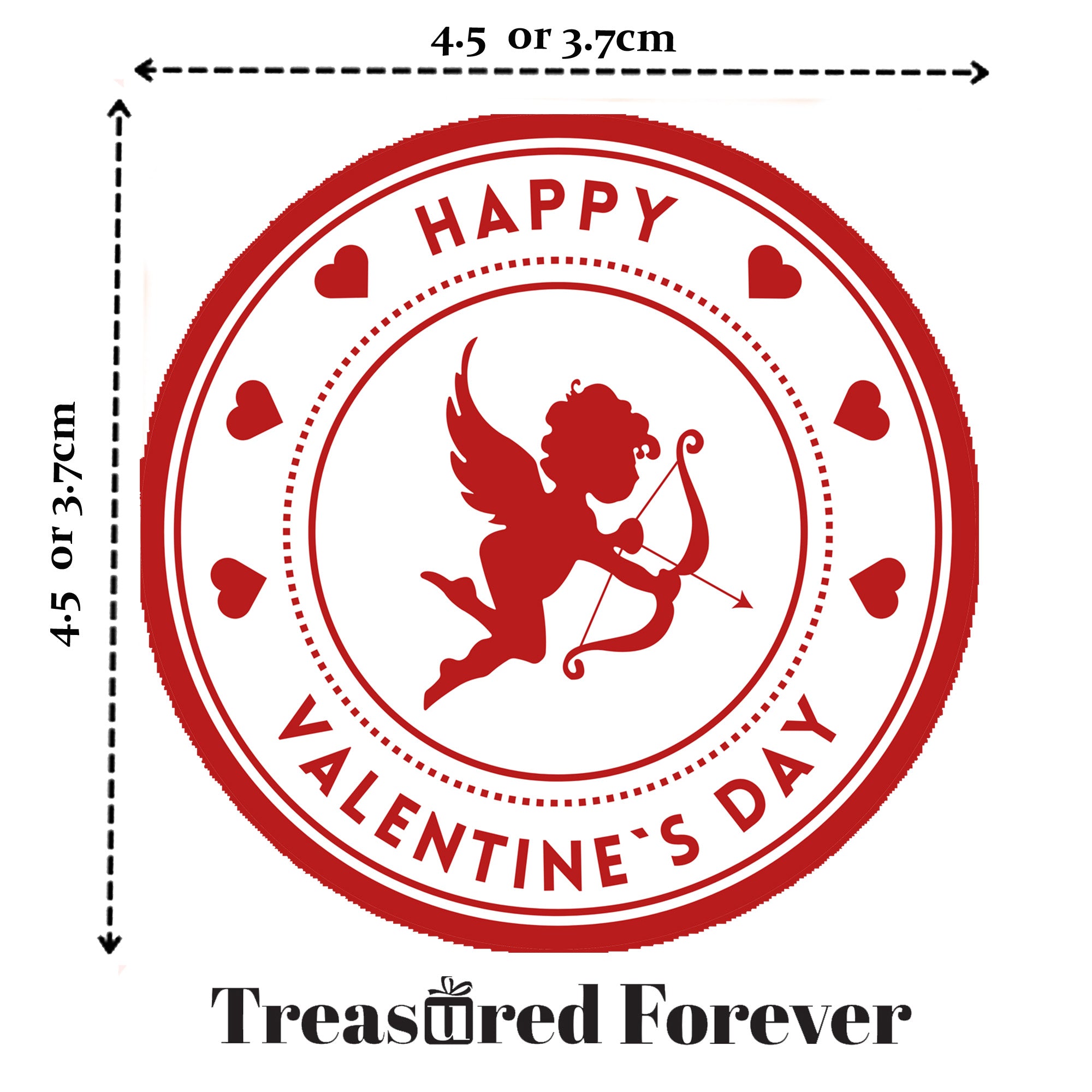 Happy Valentines Cupid Stickers - Wax Melts, Business Red, White Sticker Sweet Sweet Cone Bags - 24 or 35 - various options