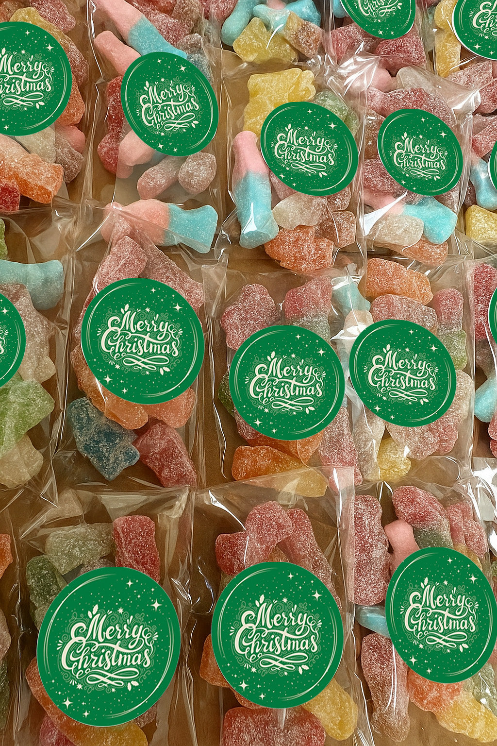 Christmas Sweet Bags | Pre-Filled Vegan Favour Bags with Stickers | Corporate Event | Trade Show Giveaways | Branded Treats School Fair