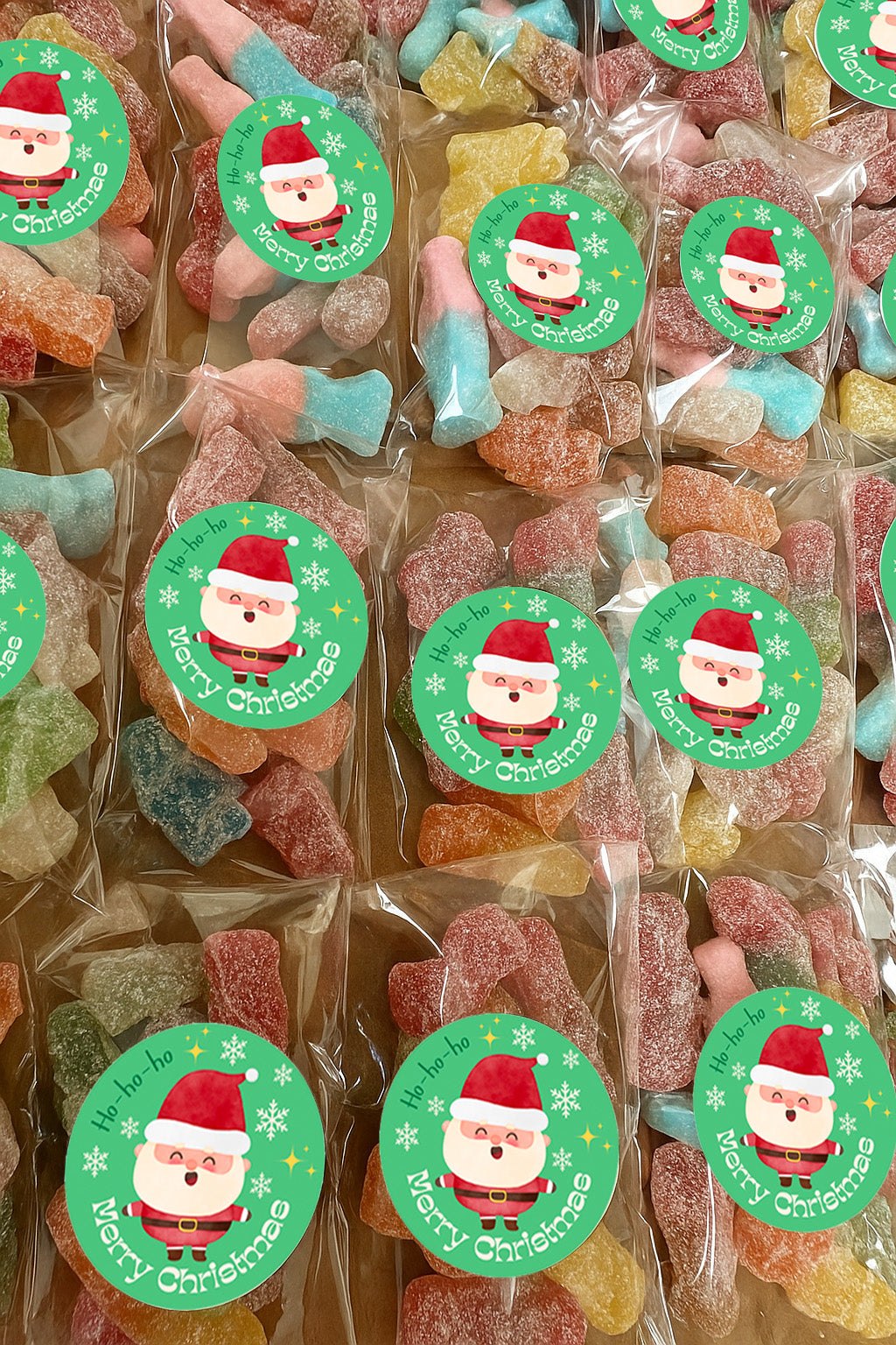 Christmas Sweet Bags | Pre-Filled Vegan Favour Bags with Stickers | Corporate Event | Trade Show Giveaways | Branded Treats School Fair