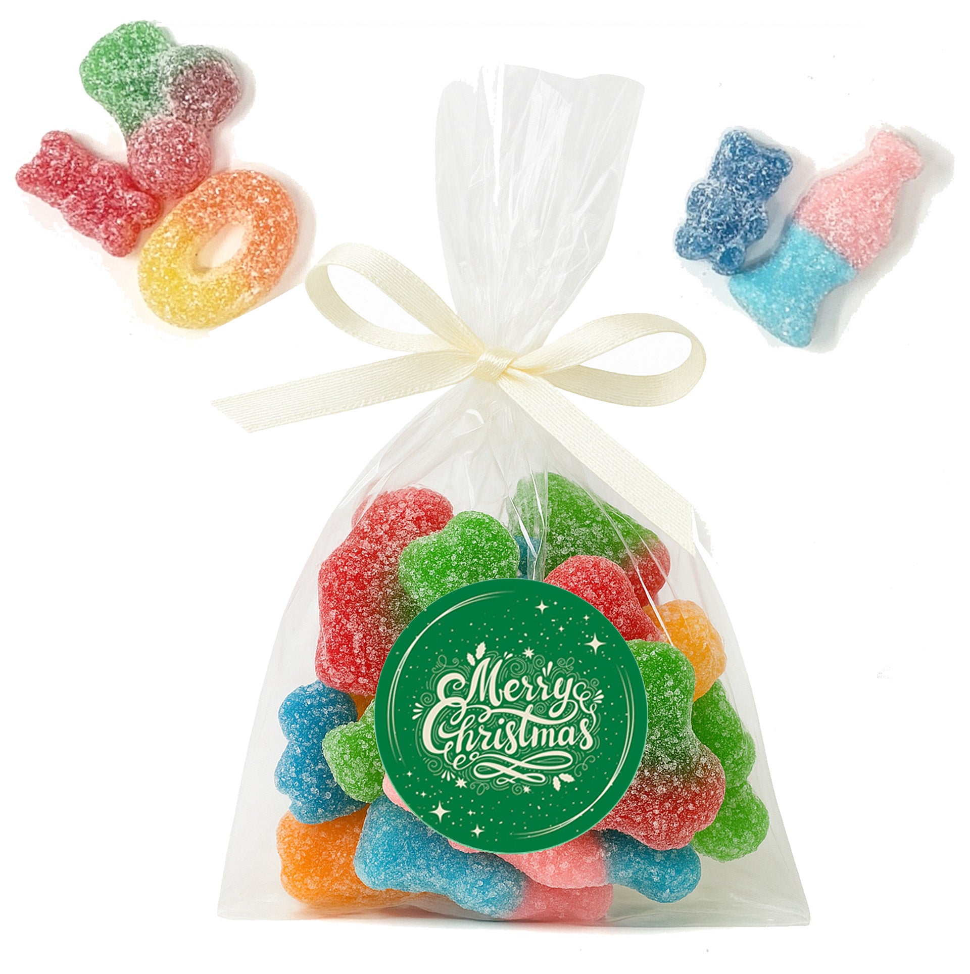 Christmas Sweet Bags | Pre-Filled Vegan Favour Bags with Stickers | Corporate Event | Trade Show Giveaways | Branded Treats School Fair