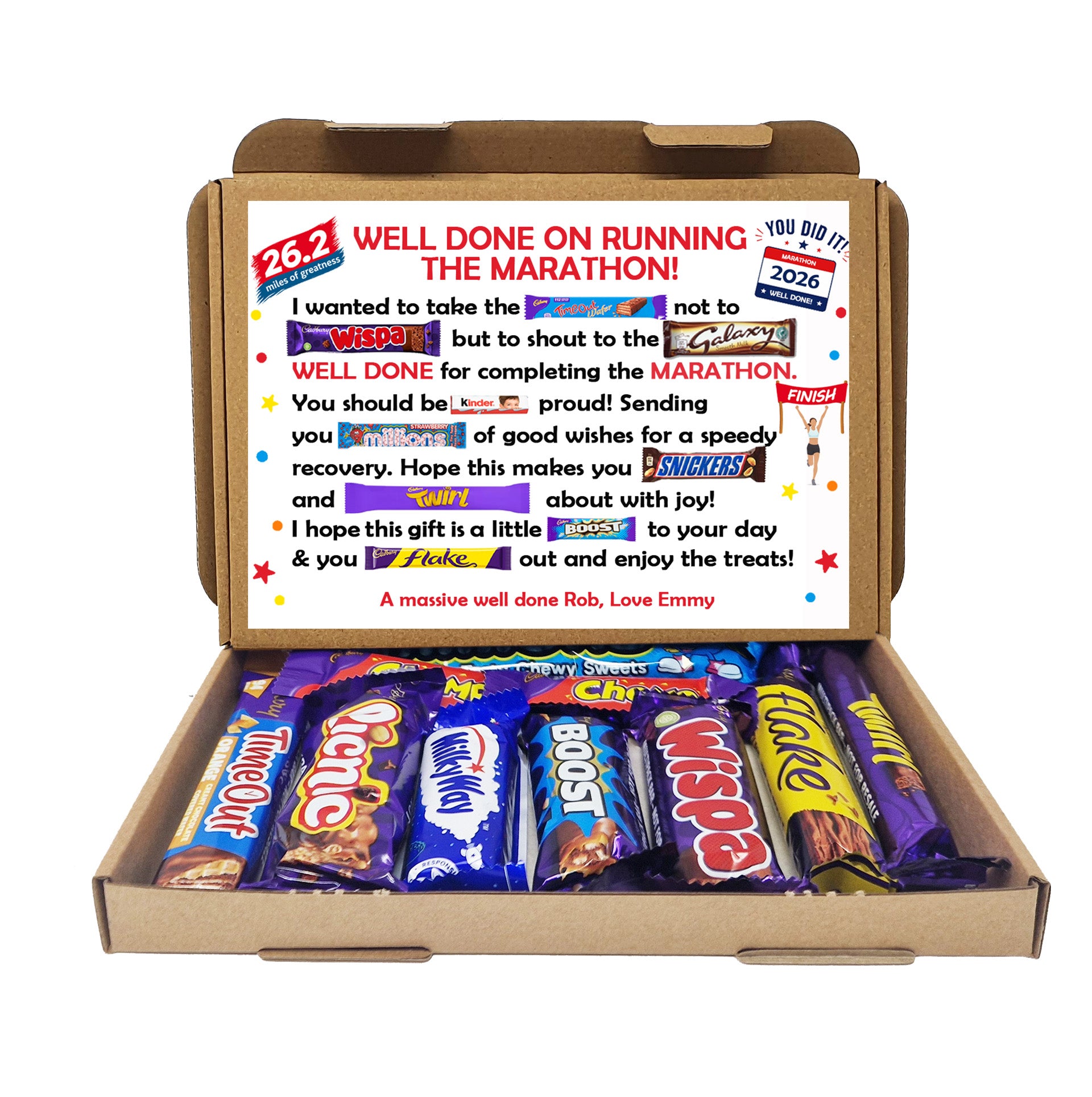 Personalised Marathon Chocolate Gift Box | Running Gift | Marathon Finisher Present