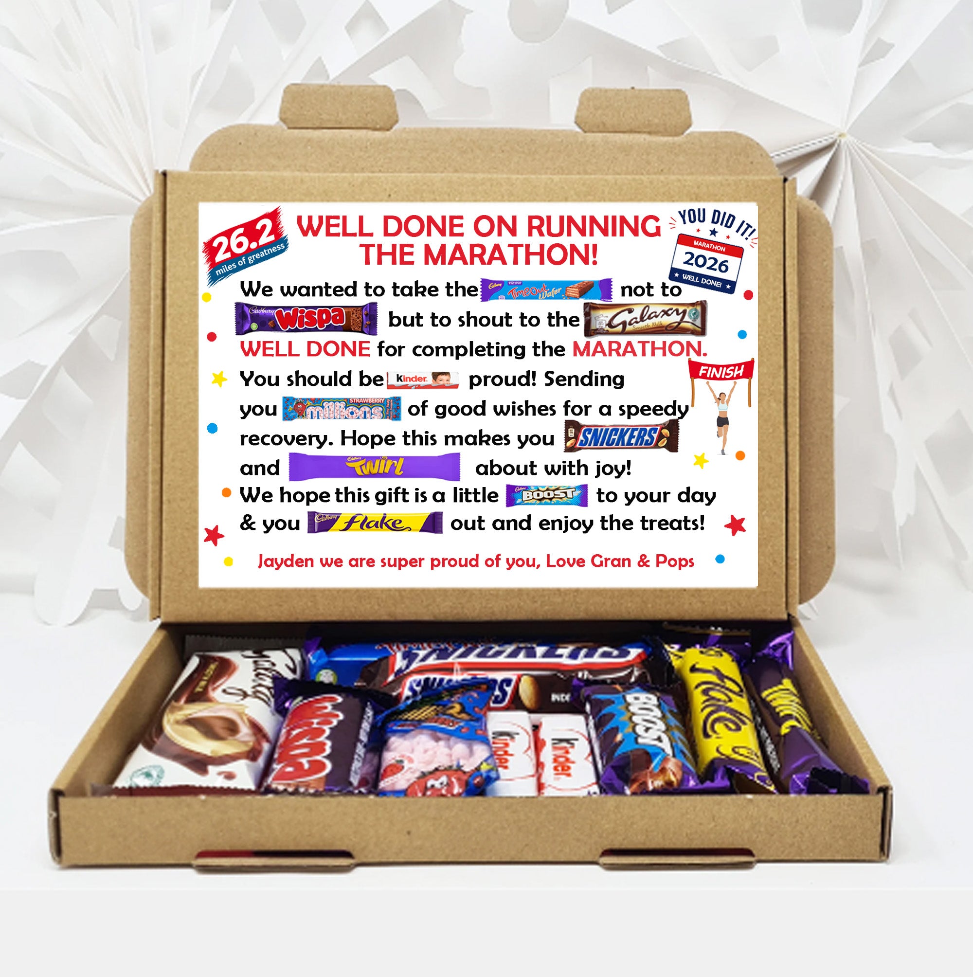 Personalised Marathon Chocolate Gift Box | Running Gift | Marathon Finisher Present