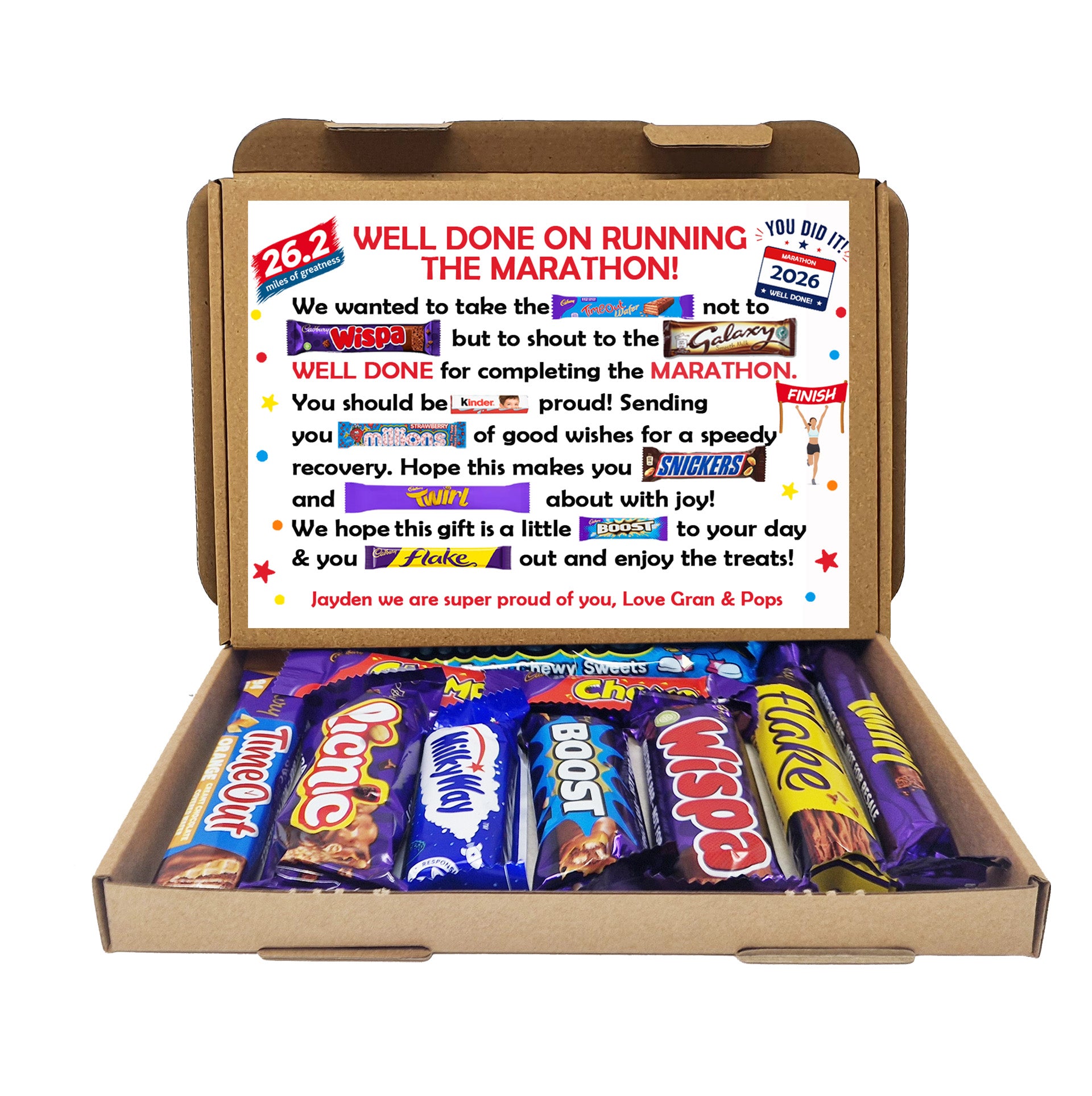 Personalised Marathon Chocolate Gift Box | Running Gift | Marathon Finisher Present
