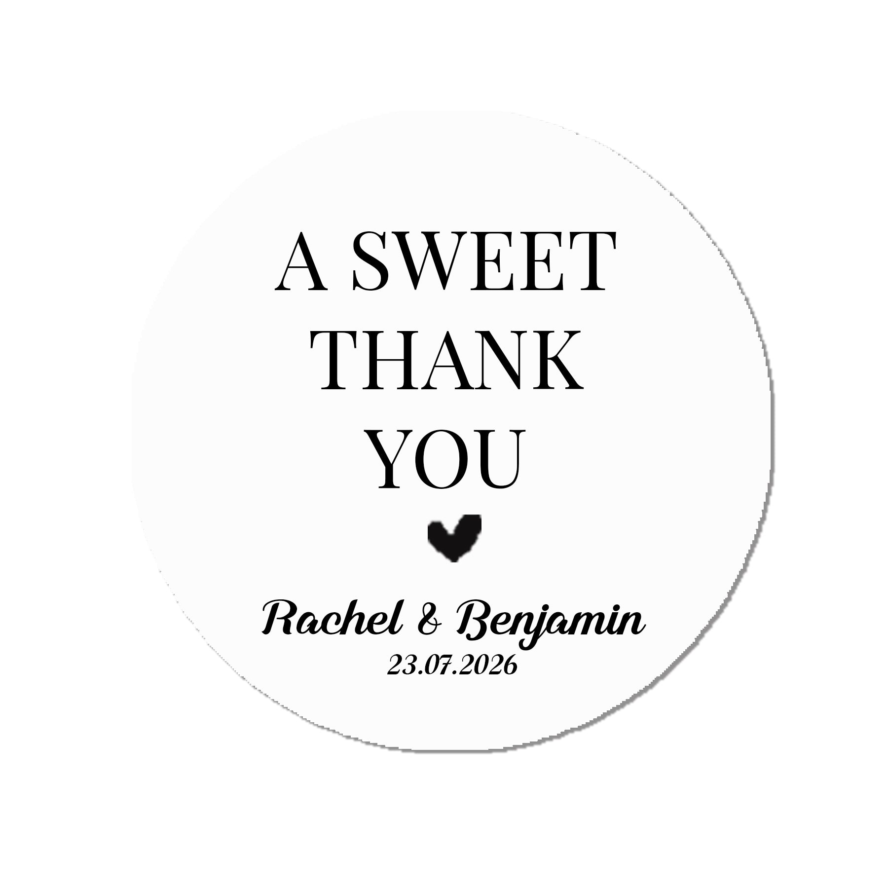 A Sweet Thank You Wedding Stickers – Personalised Favour Labels – Custom Sweet Cart Stickers – Modern Wedding Stationery – Candy Bar Tags