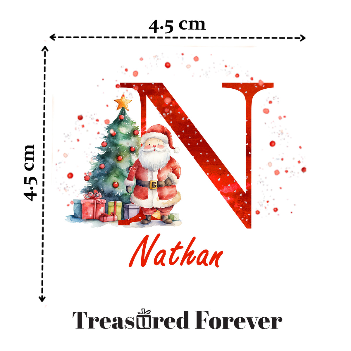 24 Personalised Christmas Initial Stickers, Christmas Gift Labels, Tag Labels
