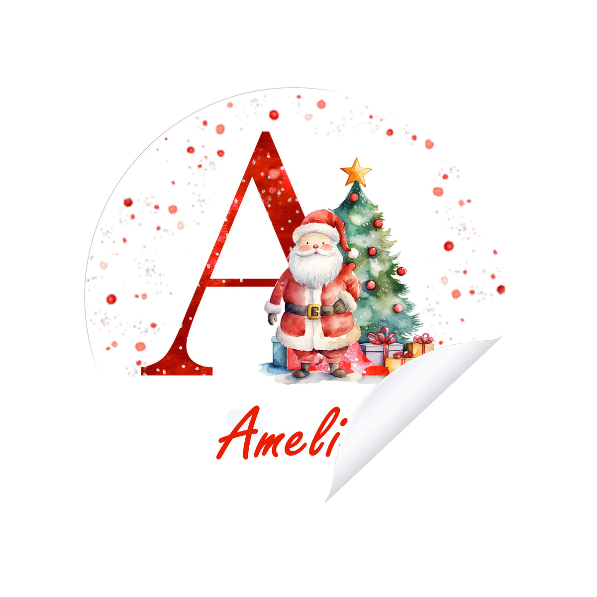 24 Personalised Christmas Initial Stickers, Christmas Gift Labels, Tag Labels