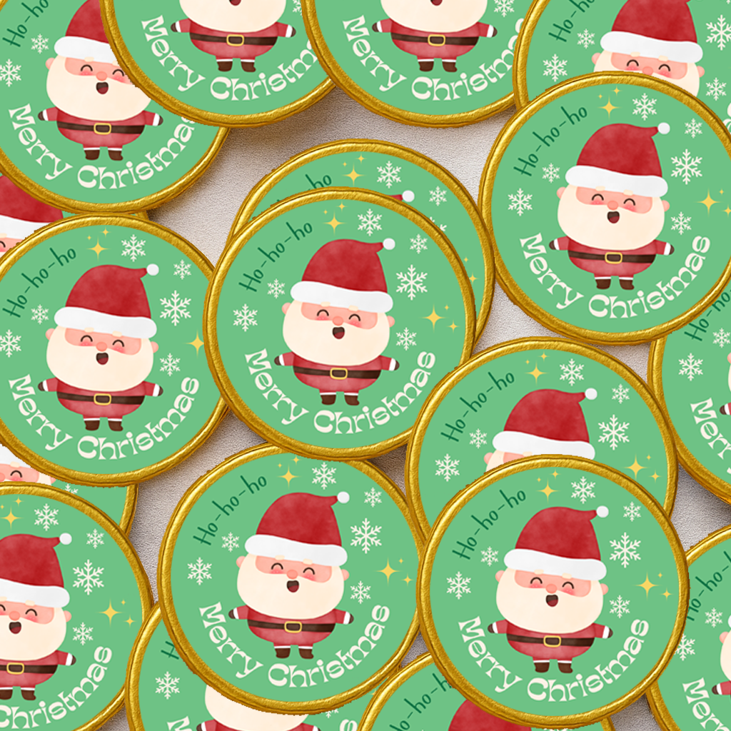 Christmas Chocolate Coins & Sticker Party Favors – Kids Party Bag Fillers Festive Holiday Treats – Bulk Option Santa gifts Stocking fillers