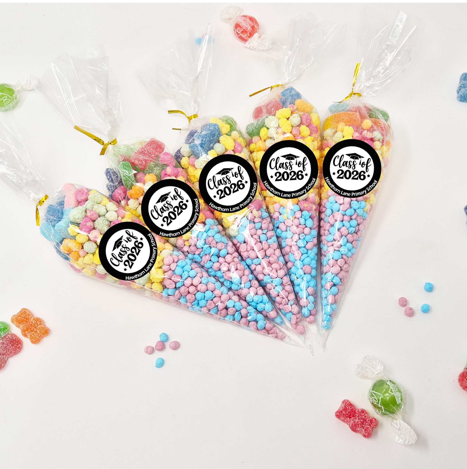 Personalised Class of 2026 Vegan Sweet Treats Year 6 / 11 School Leaver Teacher Leaving Gifts School , Graduation labels - End of Year