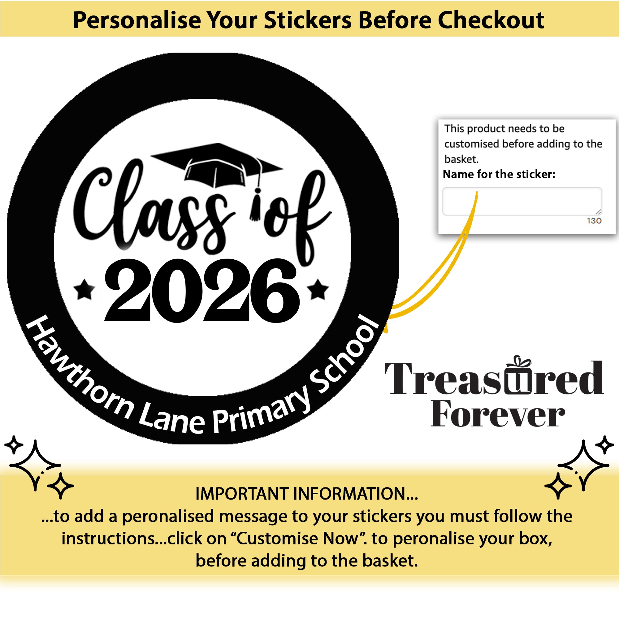 Year 6 / 11 School Leaver Teacher Leaving Gifts School Stickers Class of 2026, Graduation labels