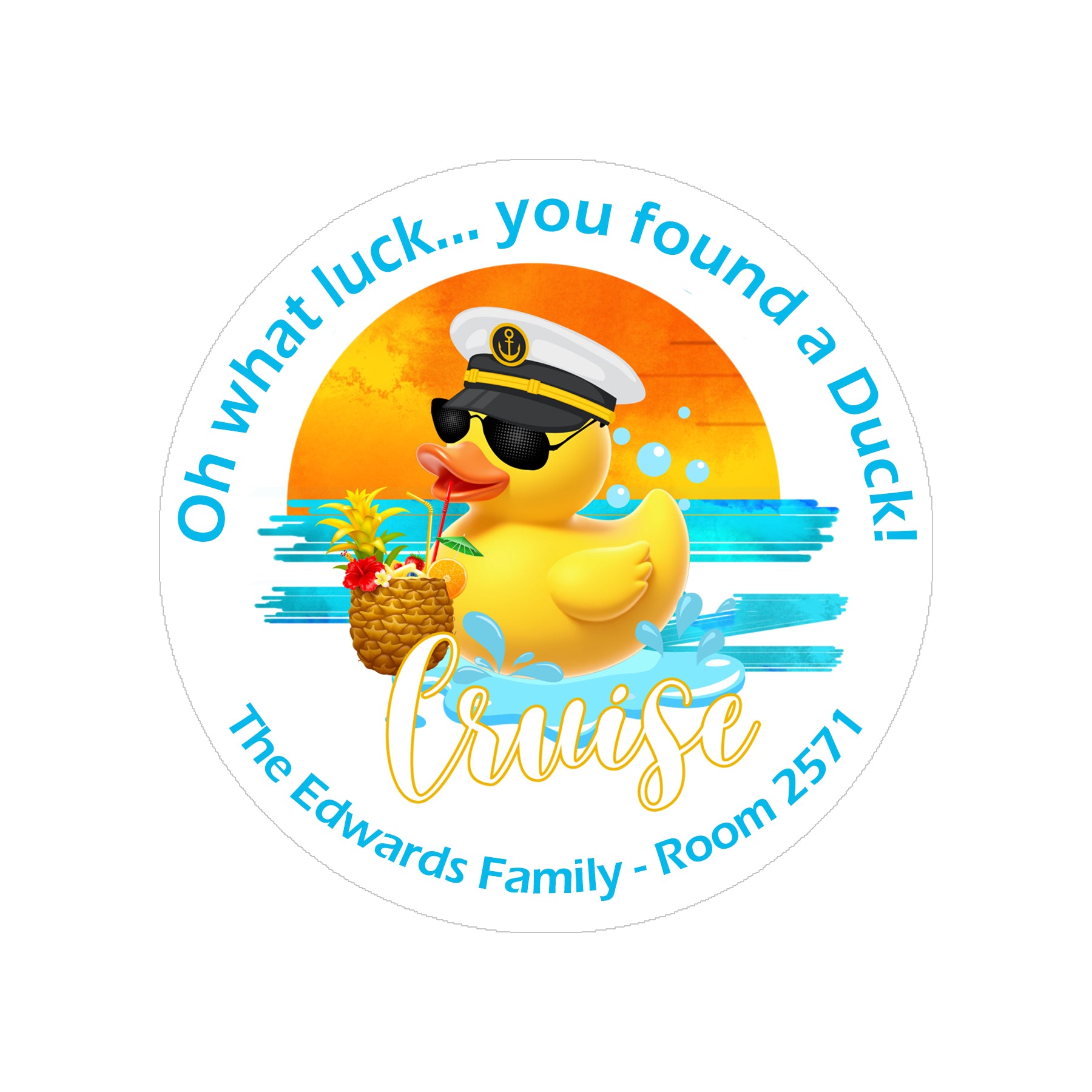 Personalised Duck Tag Stickers Cruising Duck Carnival Royal Caribbean Disney Cruise NCL Rubber Duckie Cute Gifts For Cruise 24/35 stickers