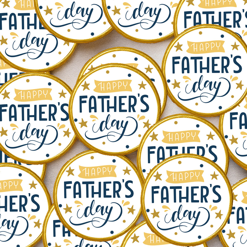 Father’s Day Chocolate Coins  Luxury Gold Foiled Coins Perfect for Gifts Table Favours Treats, Thoughtful for Dad Grandad & Father