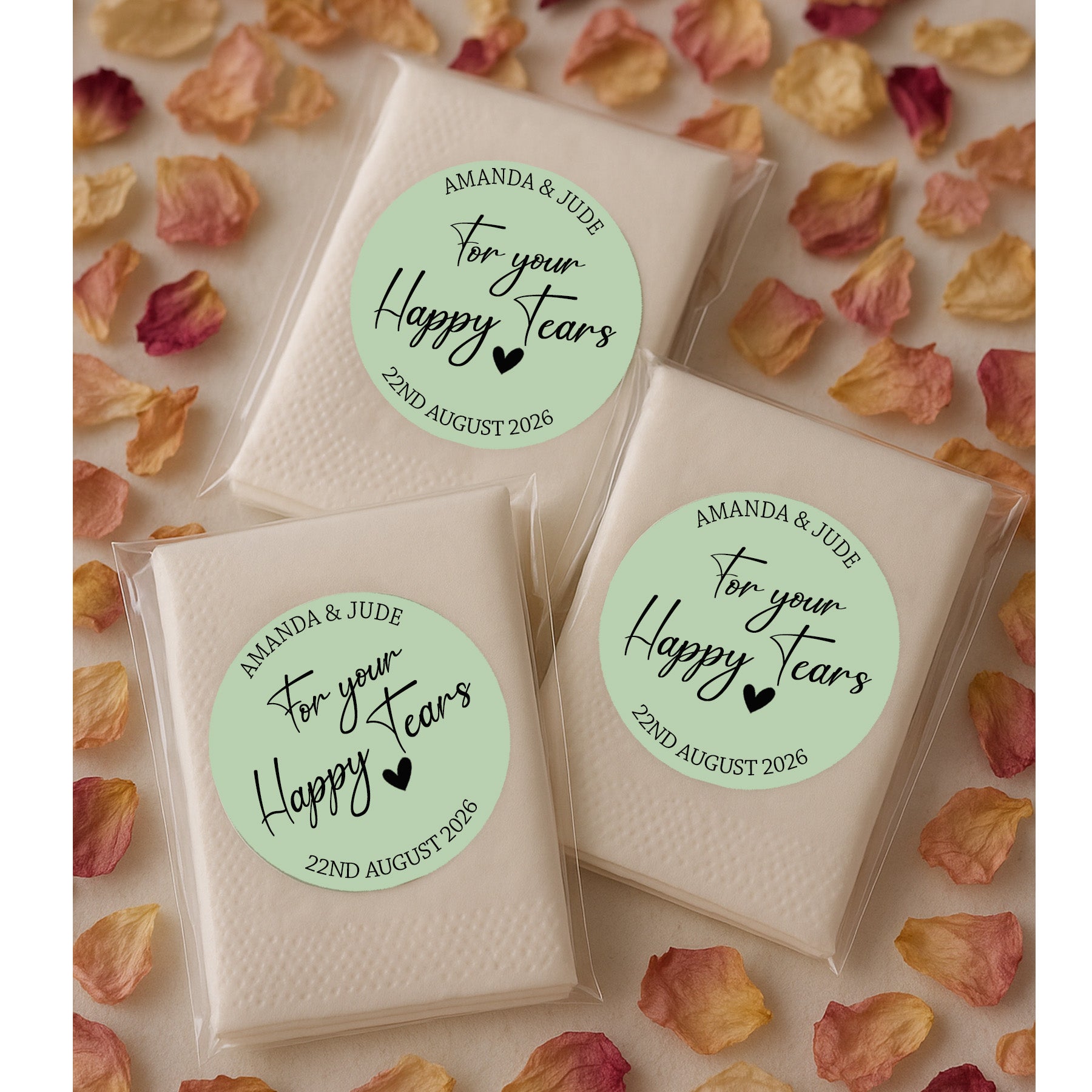 Personalised Happy Tears Tissue Stickers, Wedding Tissue Stickers, Wedding Tissue Stickers For Your Happy Tears Wedding Stickers