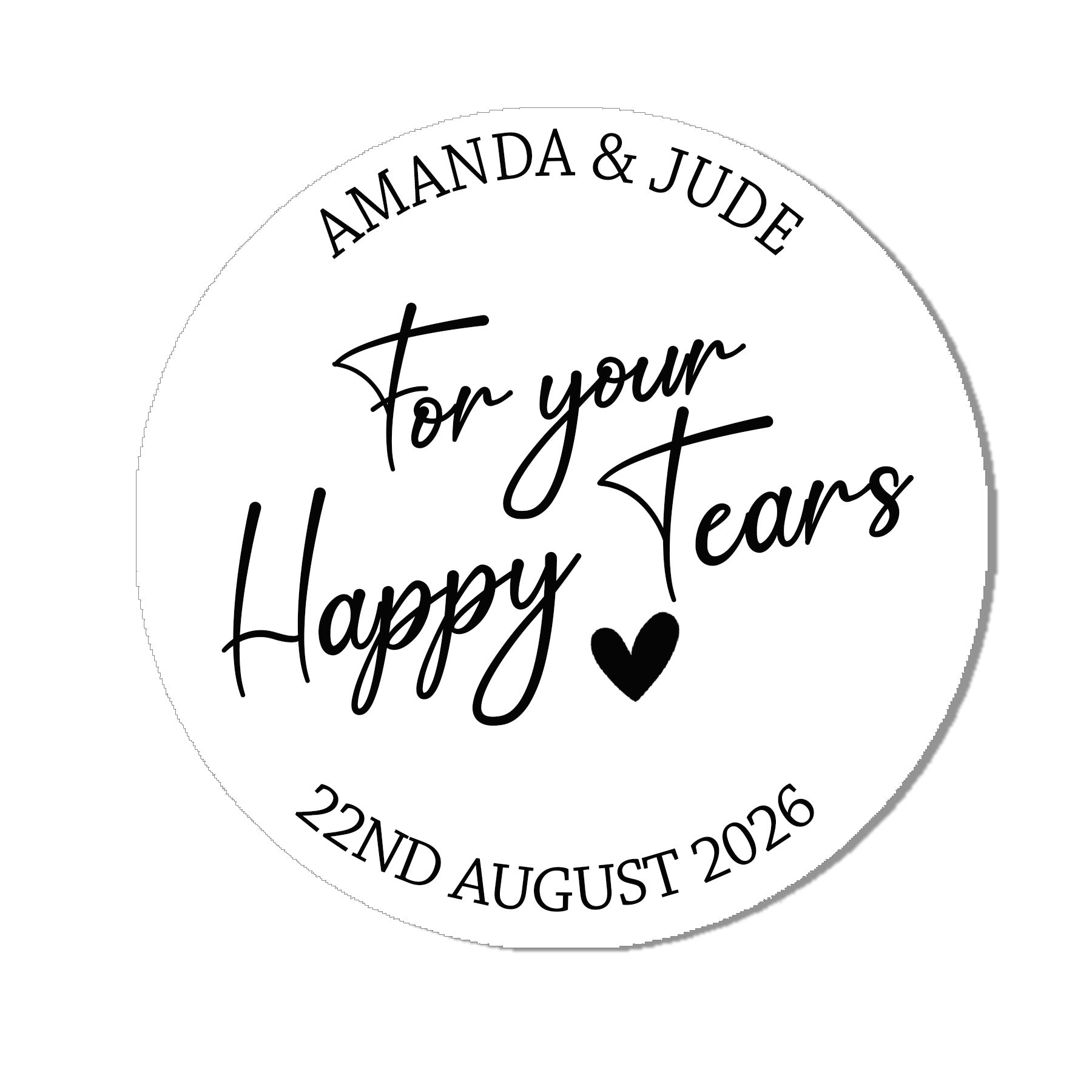 Personalised Happy Tears Tissue Stickers, Wedding Tissue Stickers, Wedding Tissue Stickers For Your Happy Tears Wedding Stickers