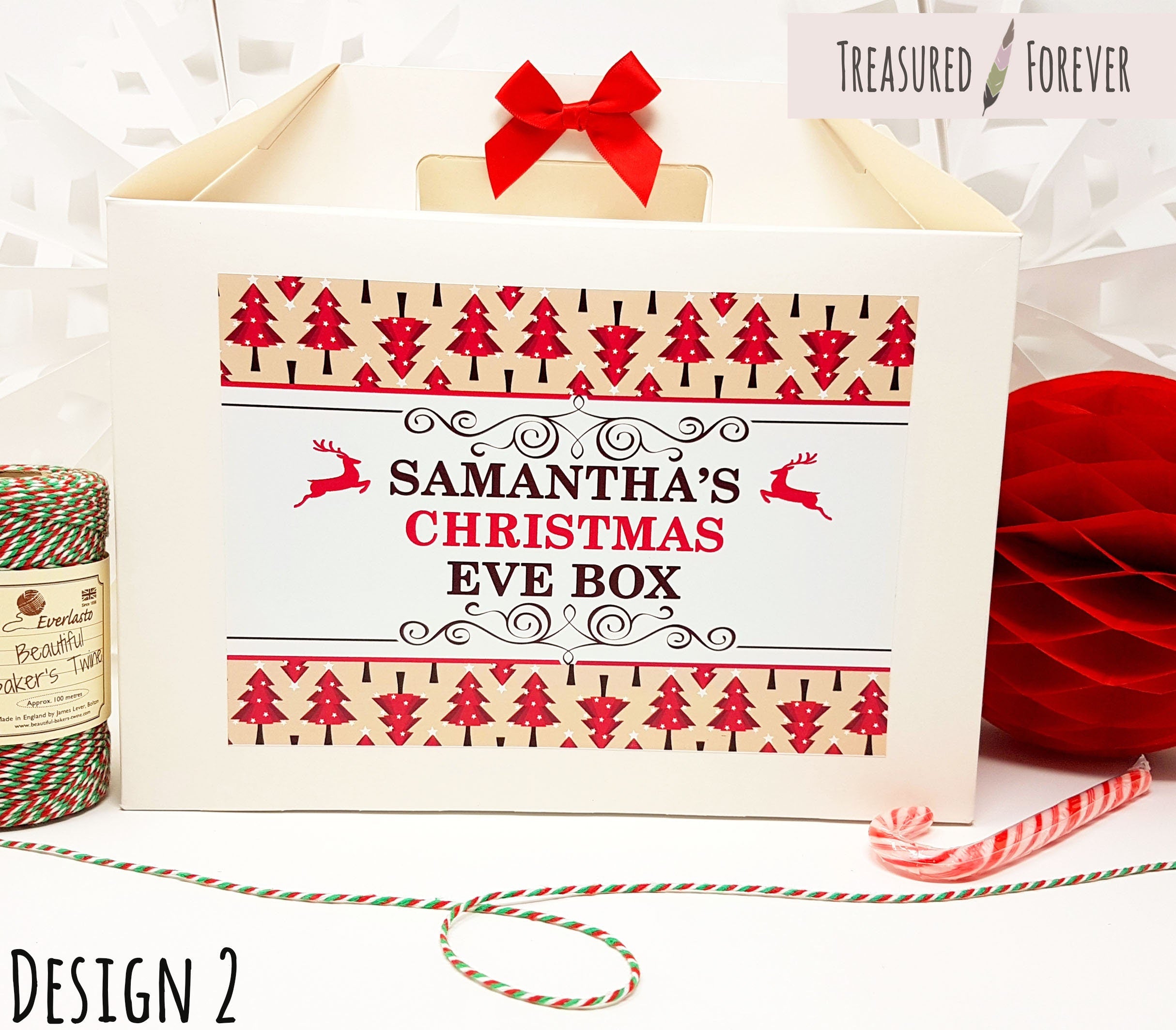 Personalised Xmas Christmas Eve Gift Box Favour Present With Free Gift