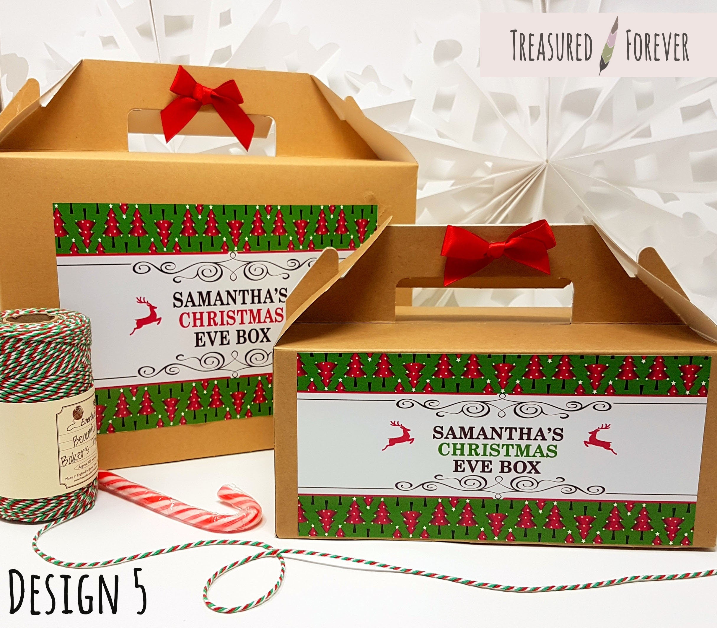 Personalised Xmas Christmas Eve Gift Box Favour Present With Free Gift