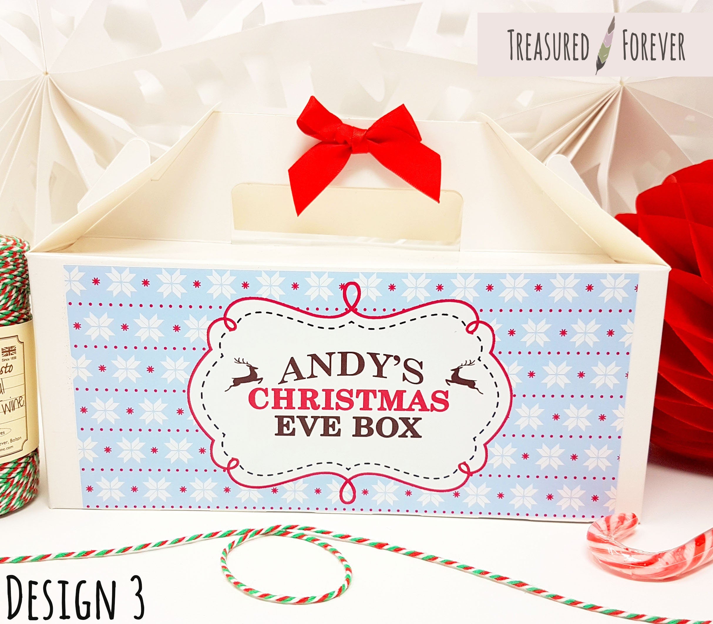 Personalised Xmas Christmas Eve Gift Box Favour Present With Free Gift