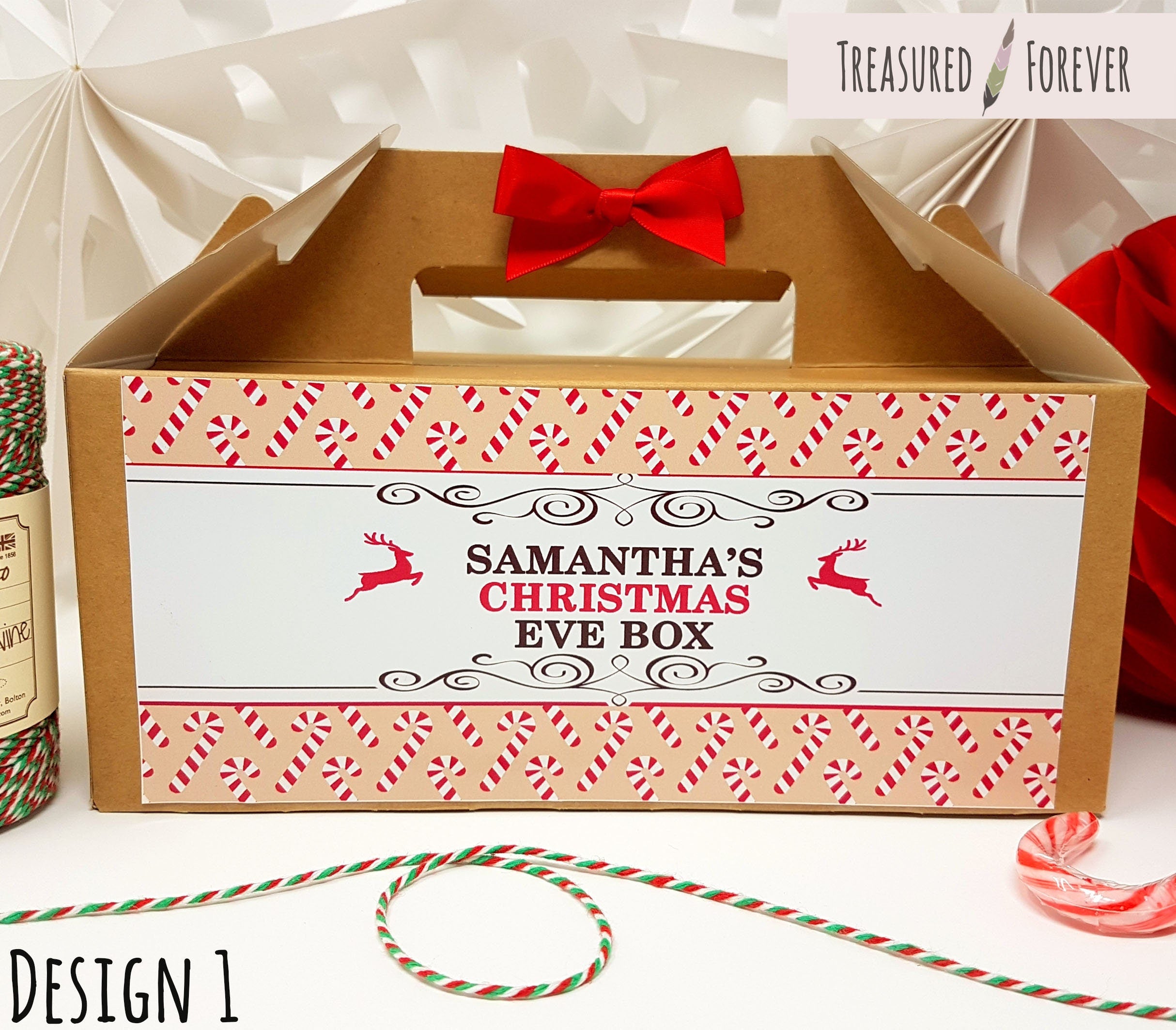 Personalised Xmas Christmas Eve Gift Box Favour Present With Free Gift