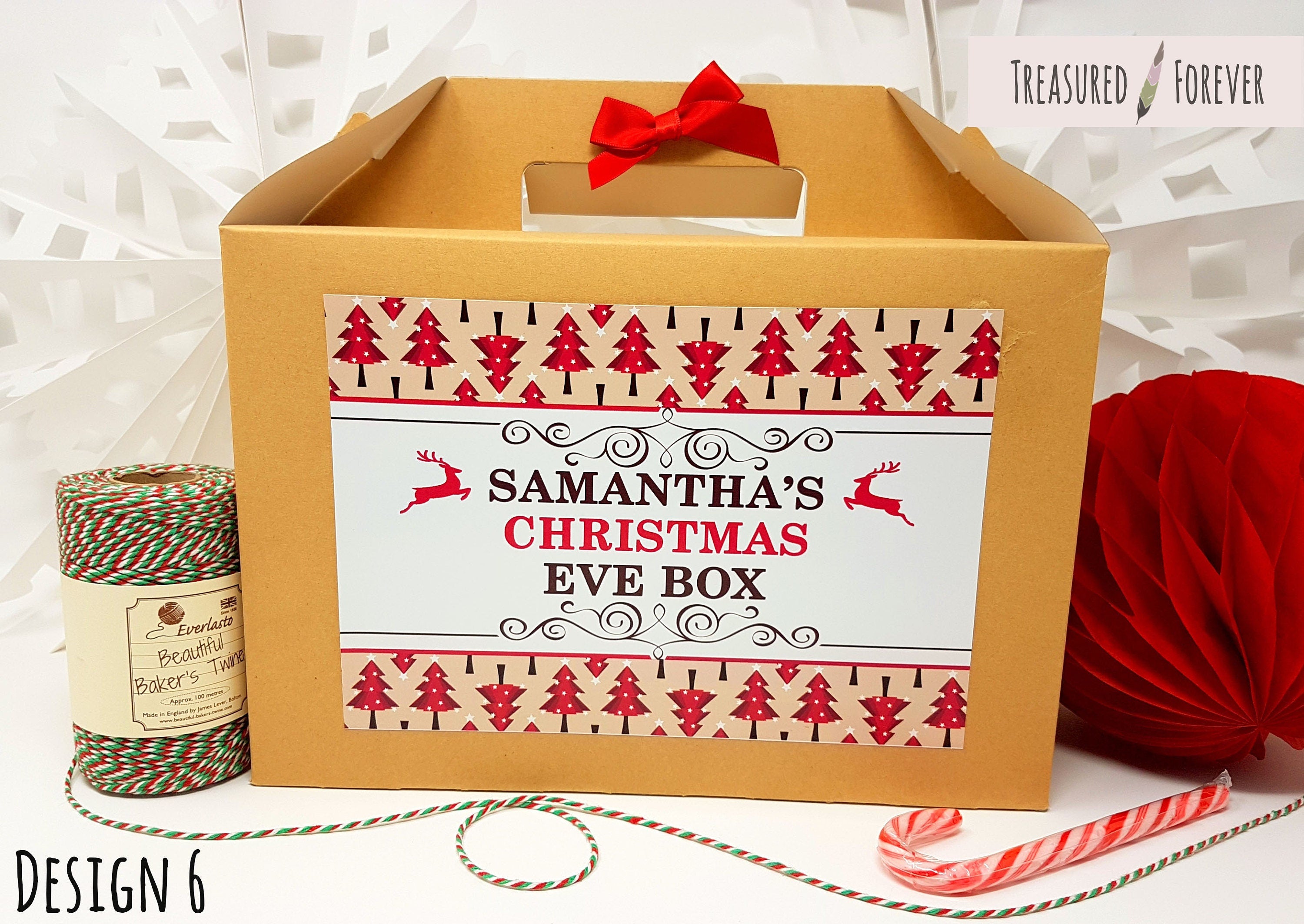 Personalised Xmas Christmas Eve Gift Box Favour Present With Free Gift