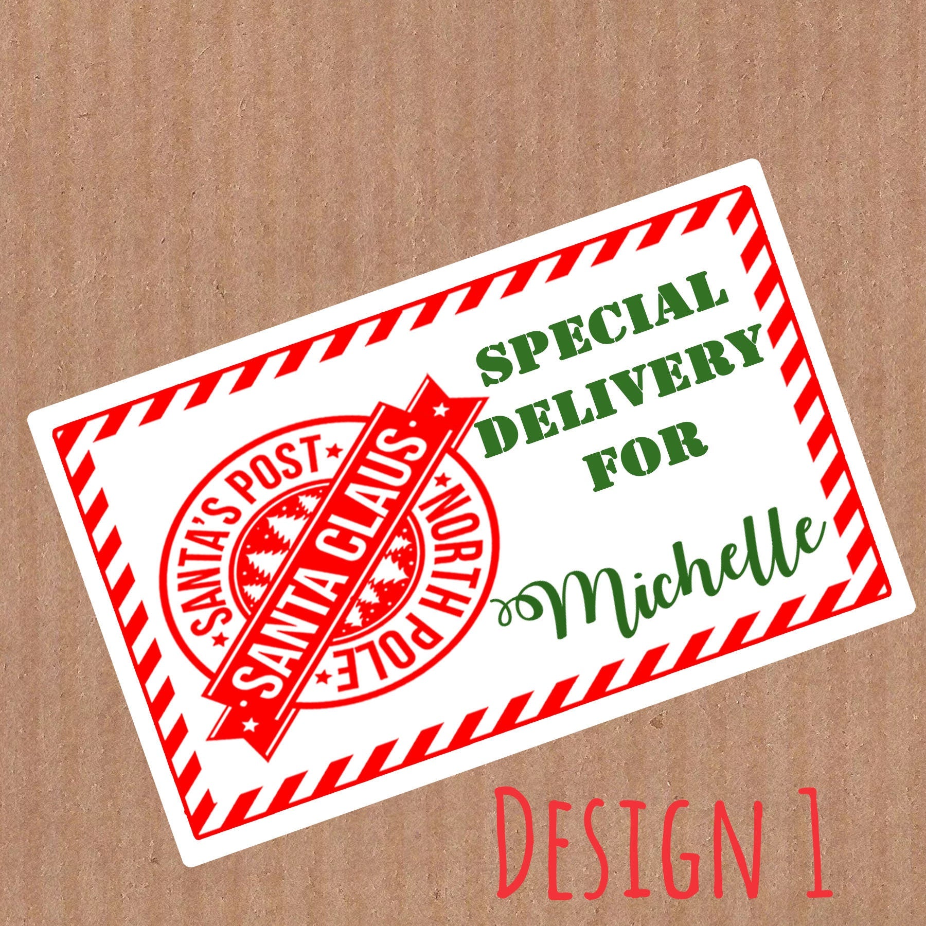 24 Personalised Christmas Stickers Gift Tag Labels Present Delivery From Santa