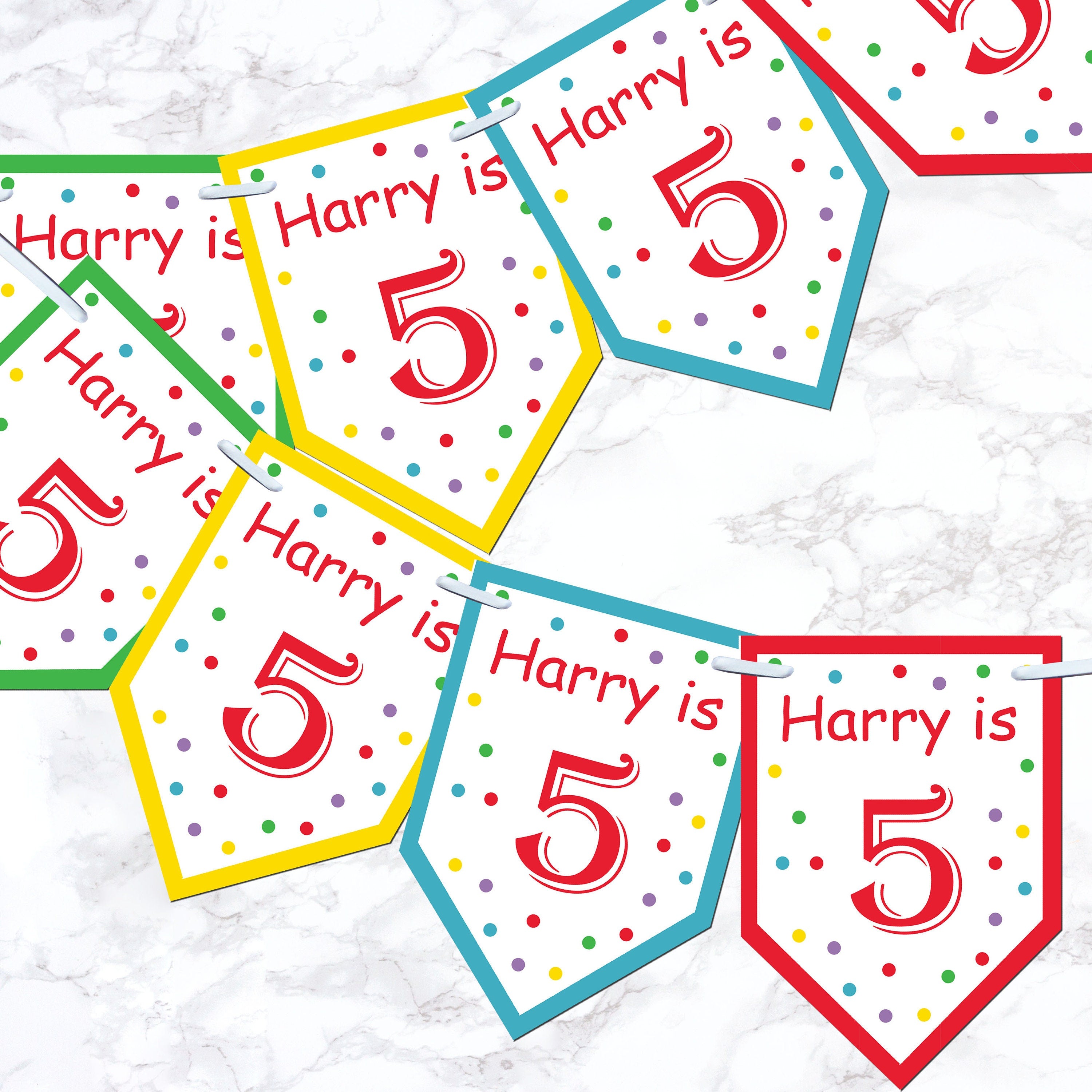 Personalised Birthday Bunting Banner 1st Party Boy Girl 2nd Decoration Any Age