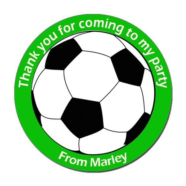 Personalised Football Birthday Stickers For Party Thank You Sweet Cone Bags