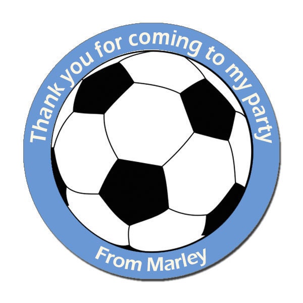 Personalised Football Birthday Stickers For Party Thank You Sweet Cone Bags