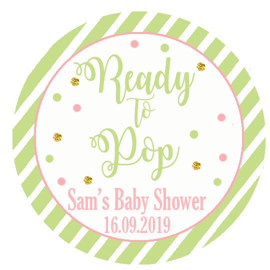 Personalised Baby Shower Stickers Thank You Sweet Cone Bags Favour Ready to Pop