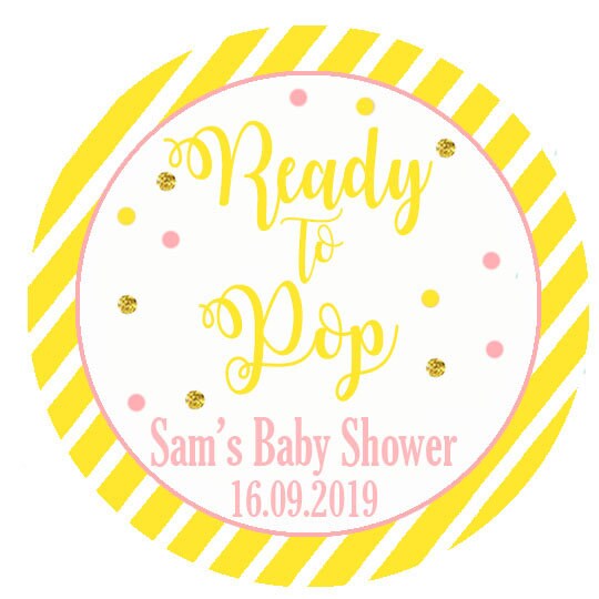 Personalised Baby Shower Stickers Thank You Sweet Cone Bags Favour Ready to Pop