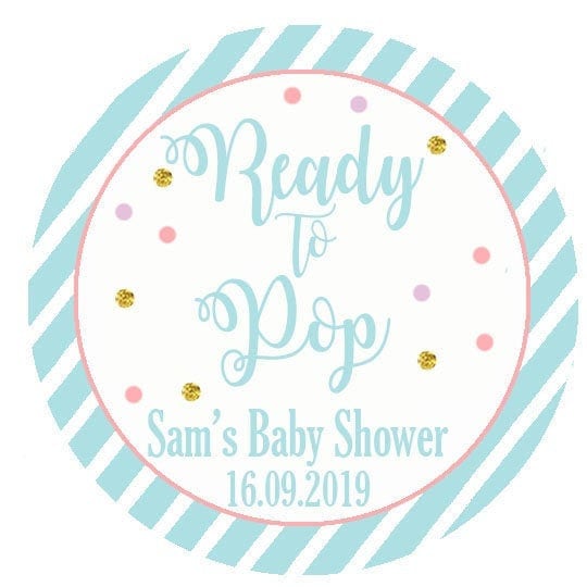 Personalised Baby Shower Stickers Thank You Sweet Cone Bags Favour Ready to Pop